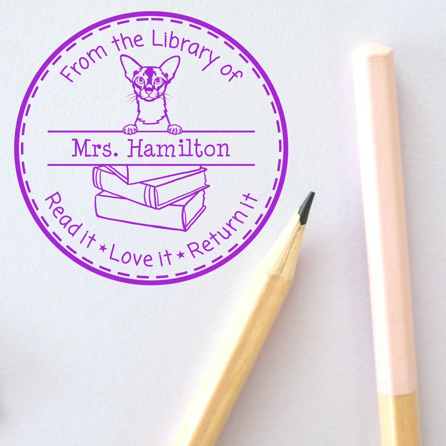 Colorpoint Shorthair Customized Teacher Library Stamp Self-Inking - Engineer Seal Stamps