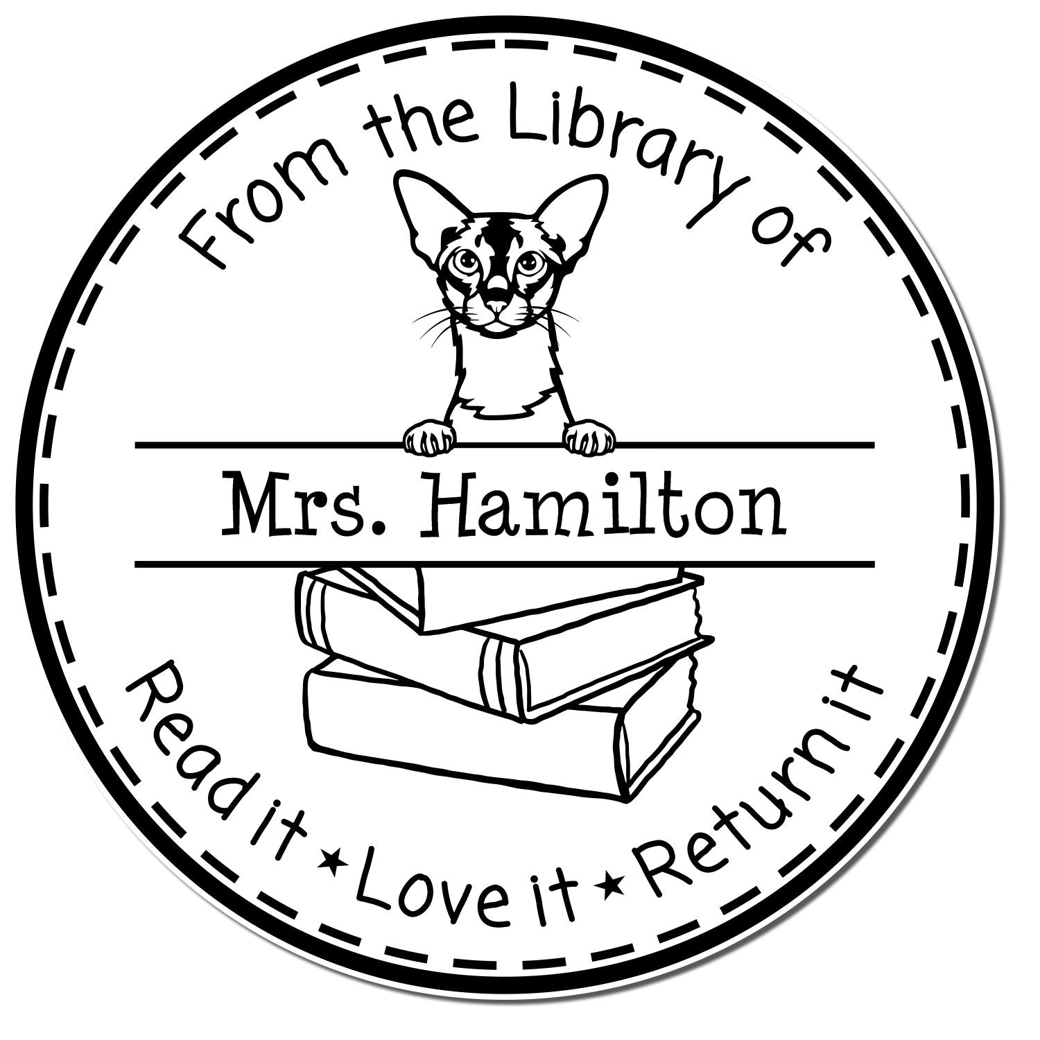 Colorpoint Shorthair Customized Teacher Library Stamp Self-Inking - Engineer Seal Stamps