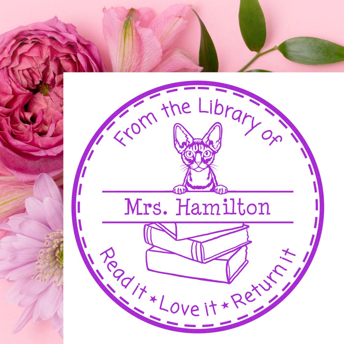 Devon Rex Custom-Made Read It Love It Return It Custom Made Stamp - Engineer Seal Stamps