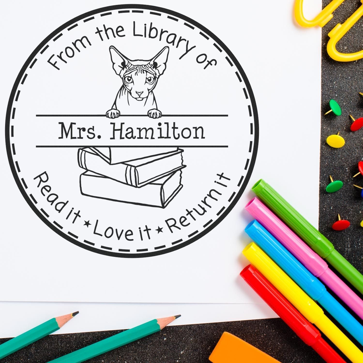 Don Sphynx Customized Teacher Book Stamper Self-Inking - Engineer Seal Stamps