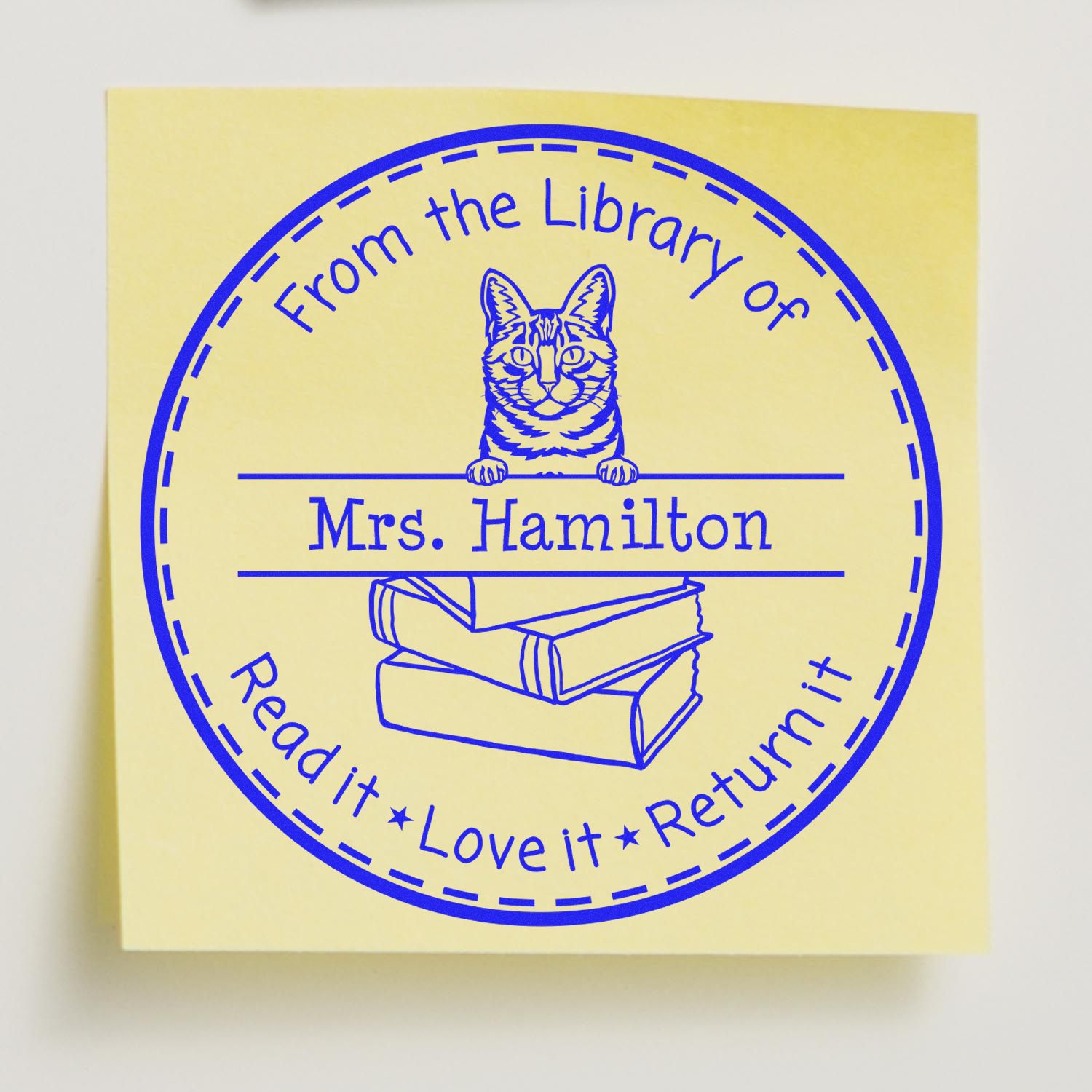 Dragon Li Custom-Made Read It Love It Return It Book Stamp - Engineer Seal Stamps