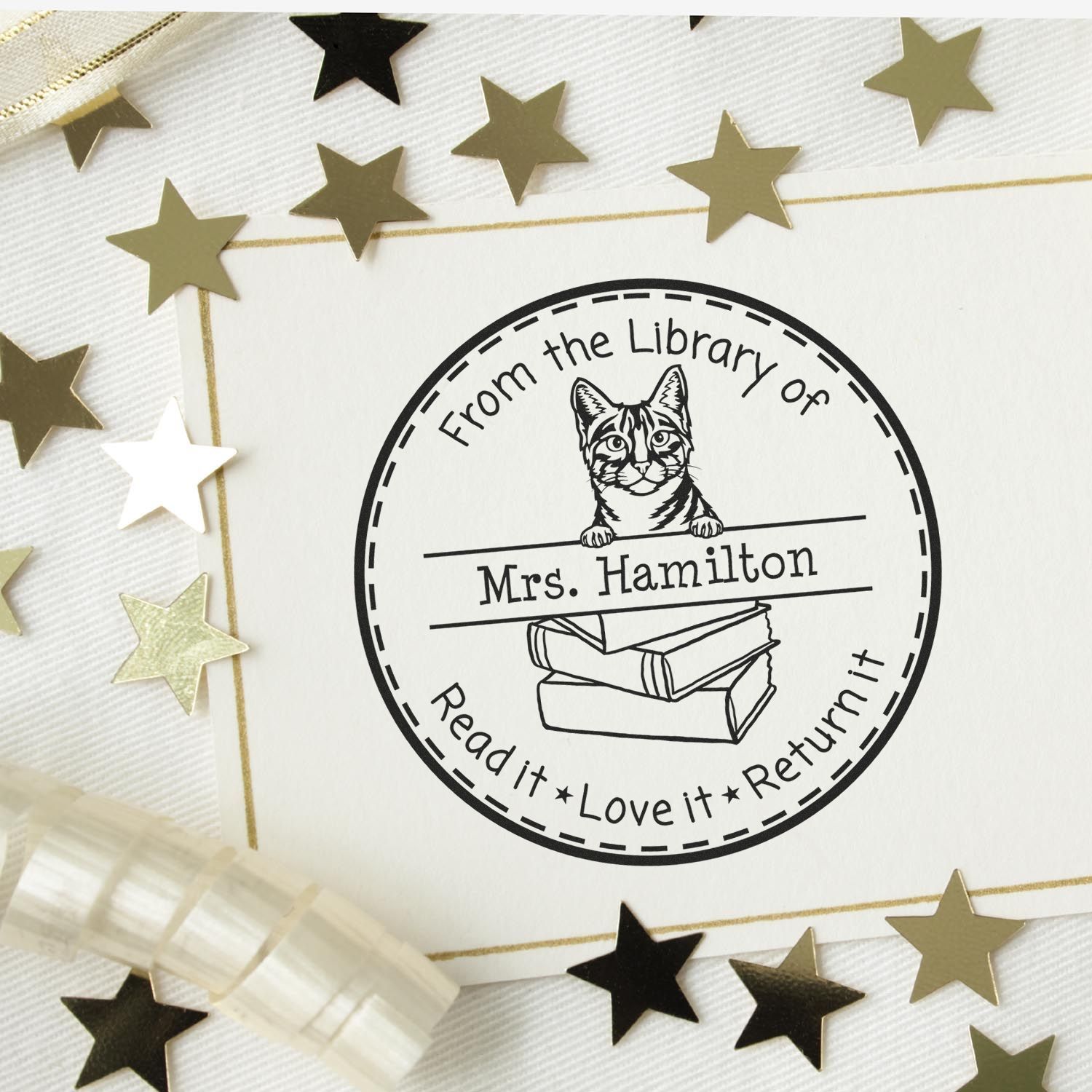 Egyptian Mau Custom-Made Private Library Stamp - Engineer Seal Stamps