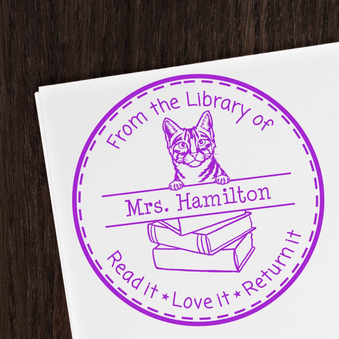 Egyptian Mau Customized Teach Stamp Self-Inking - Engineer Seal Stamps