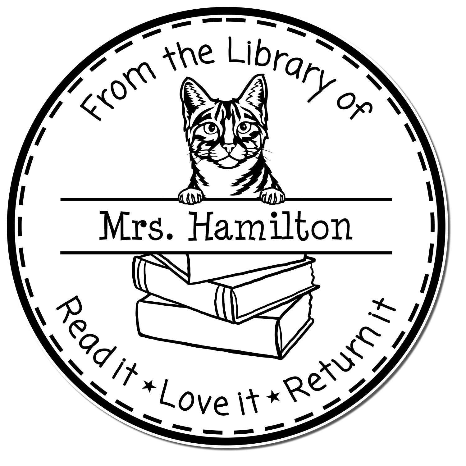 Egyptian Mau Customized Teach Stamp Self-Inking - Engineer Seal Stamps