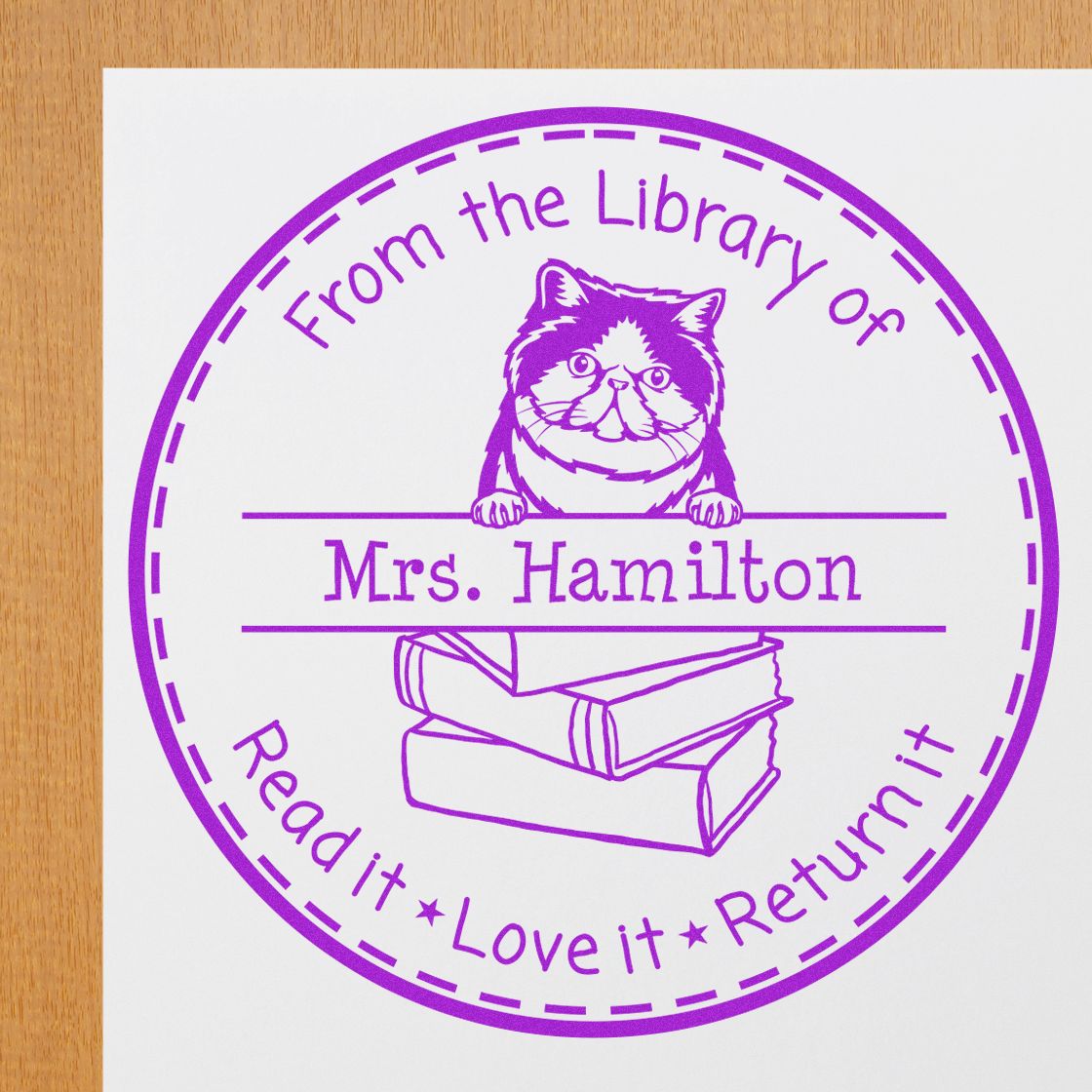 Exotic Shorthair Custom-Made Library Name Stamper - Engineer Seal Stamps