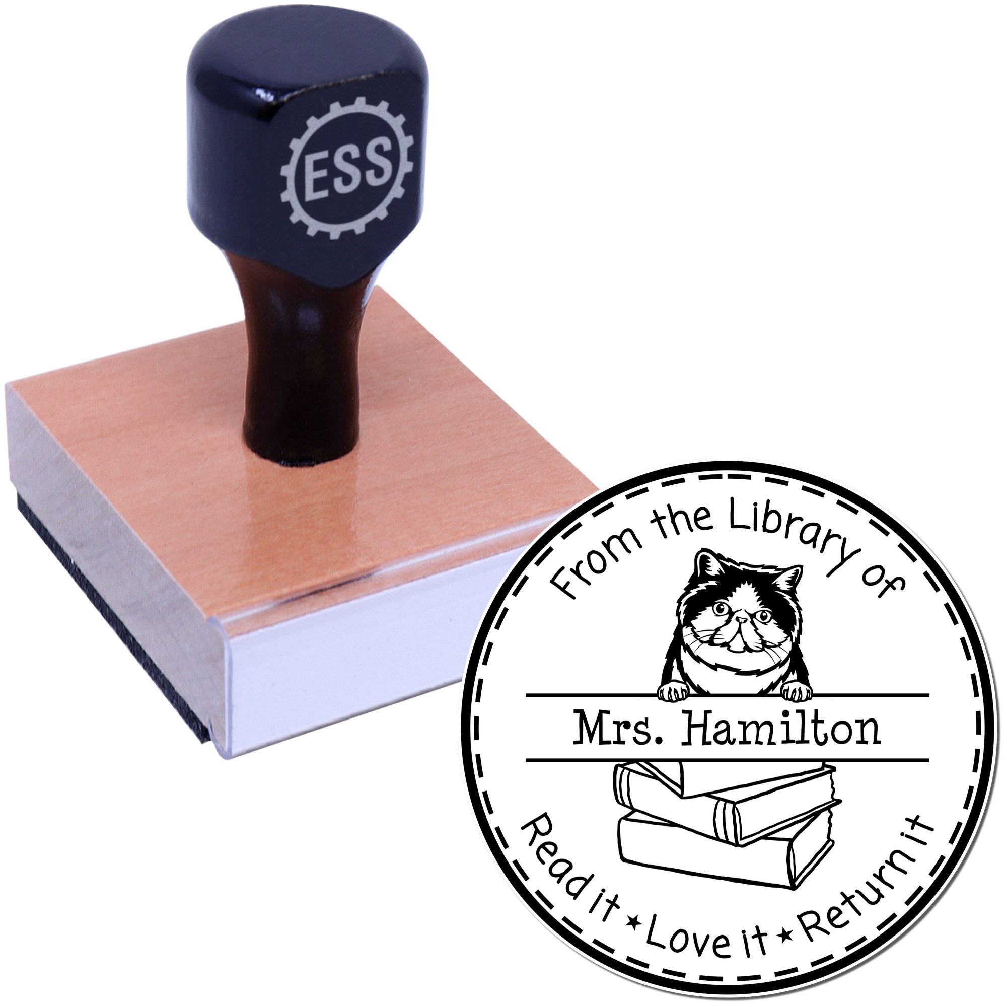 Exotic Shorthair Custom-Made Library Name Stamper