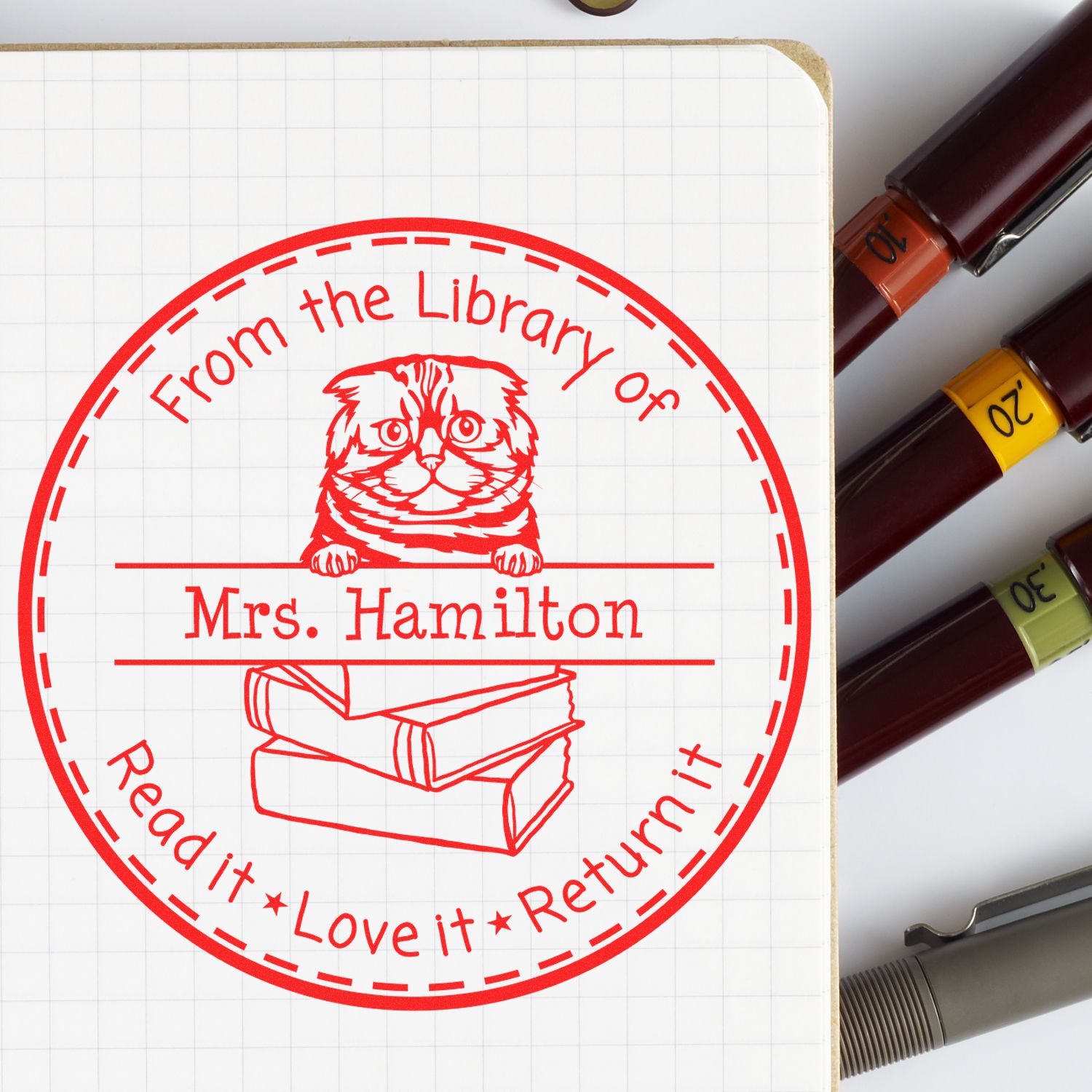 Foldex Customized School Rockstar Stamp Self-Inking - Engineer Seal Stamps