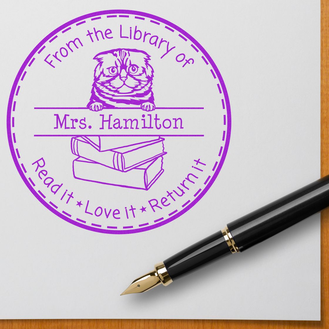 Foldex Custom-Made Library Name Stamp - Engineer Seal Stamps