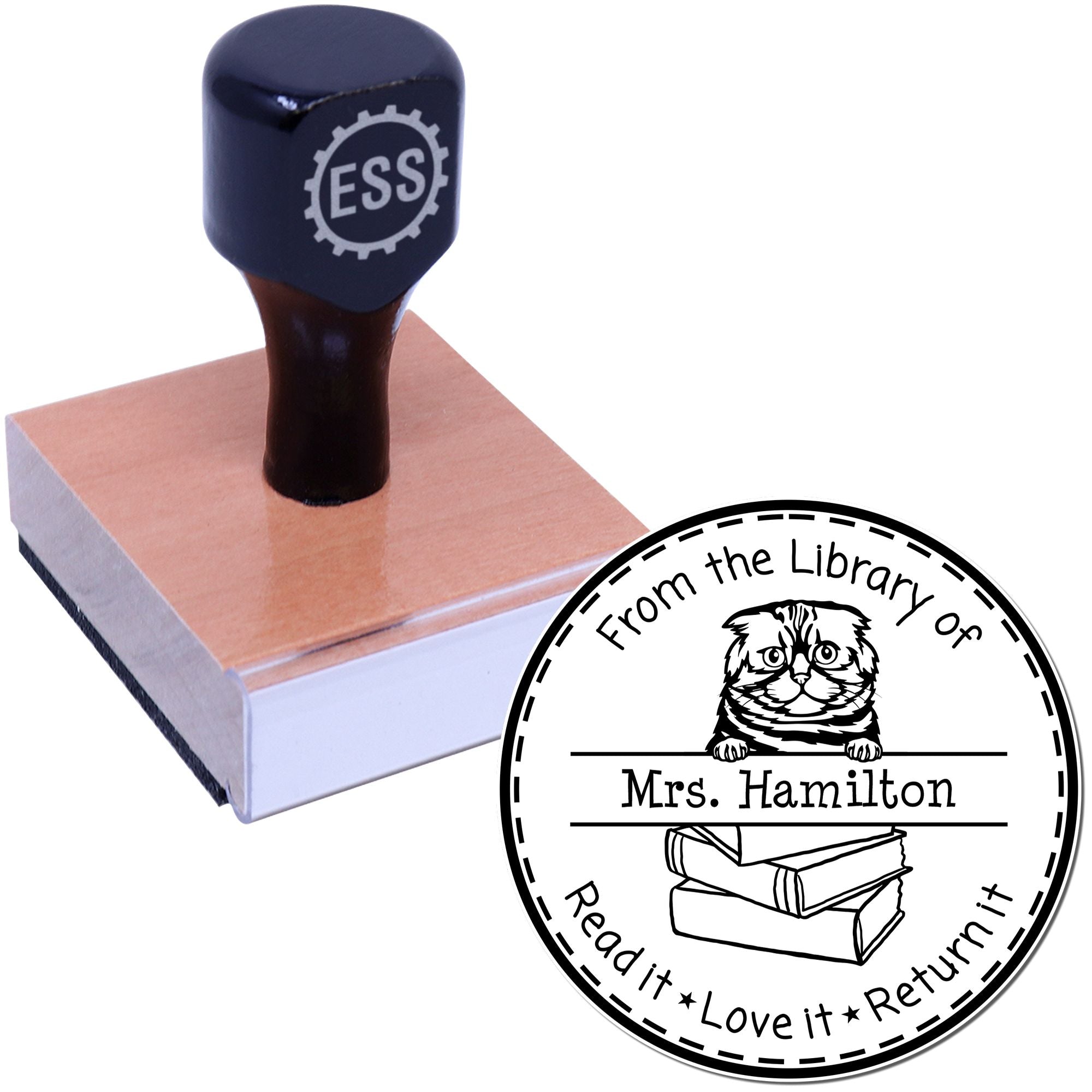 Foldex Custom-Made Library Name Stamp - Engineer Seal Stamps
