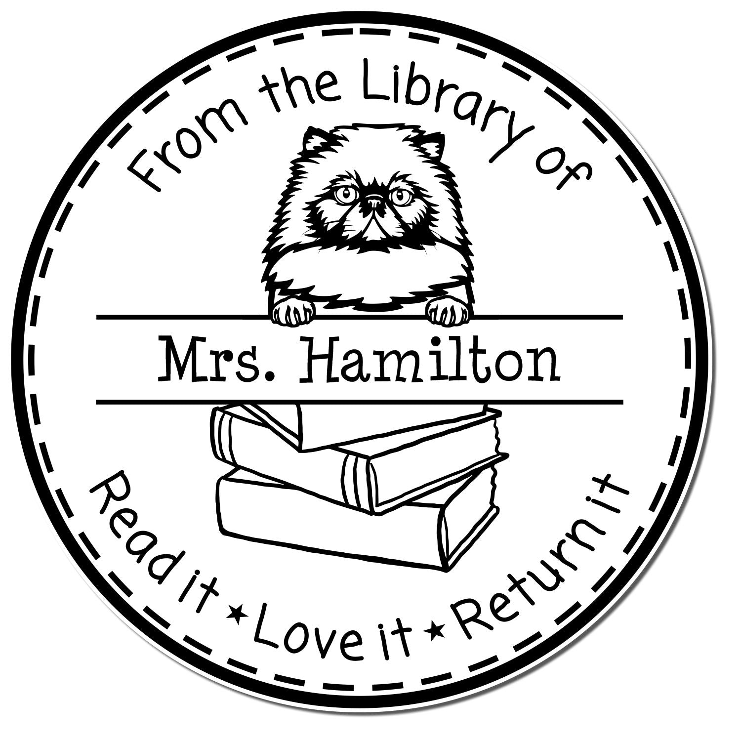 Himalayan Cat Personalized For Classroom Use Stamper - Engineer Seal Stamps