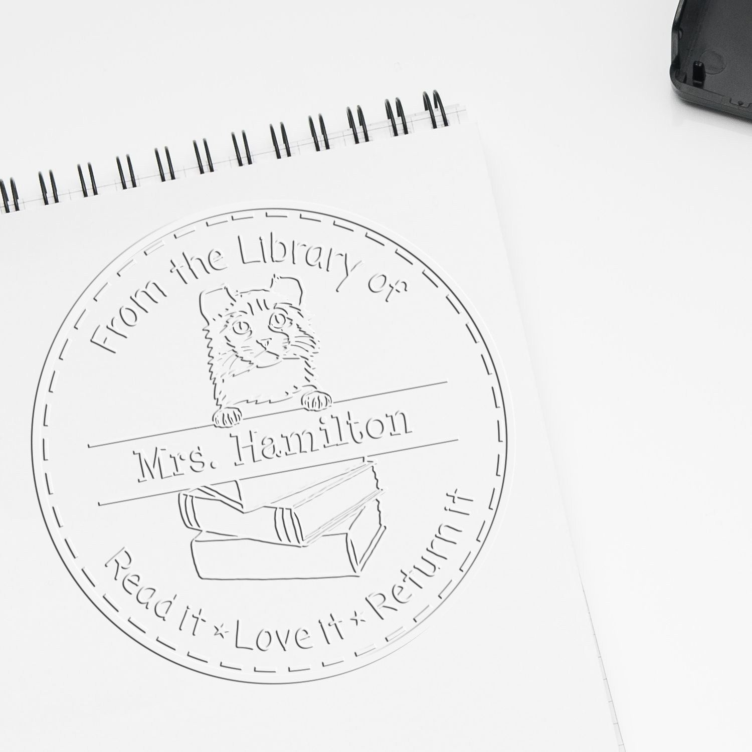 Kinkalow Cat Custom Book Lover Embosser
