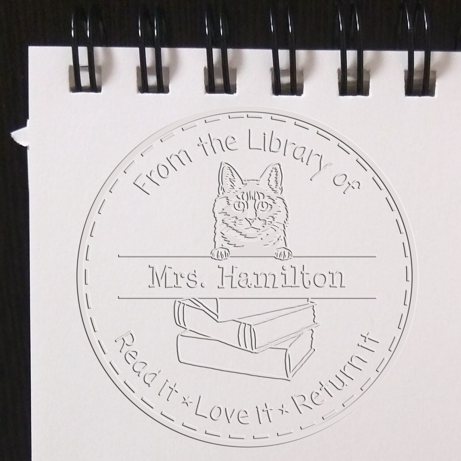 Kurilian Bobtail Cat Custom Book Lover Seal