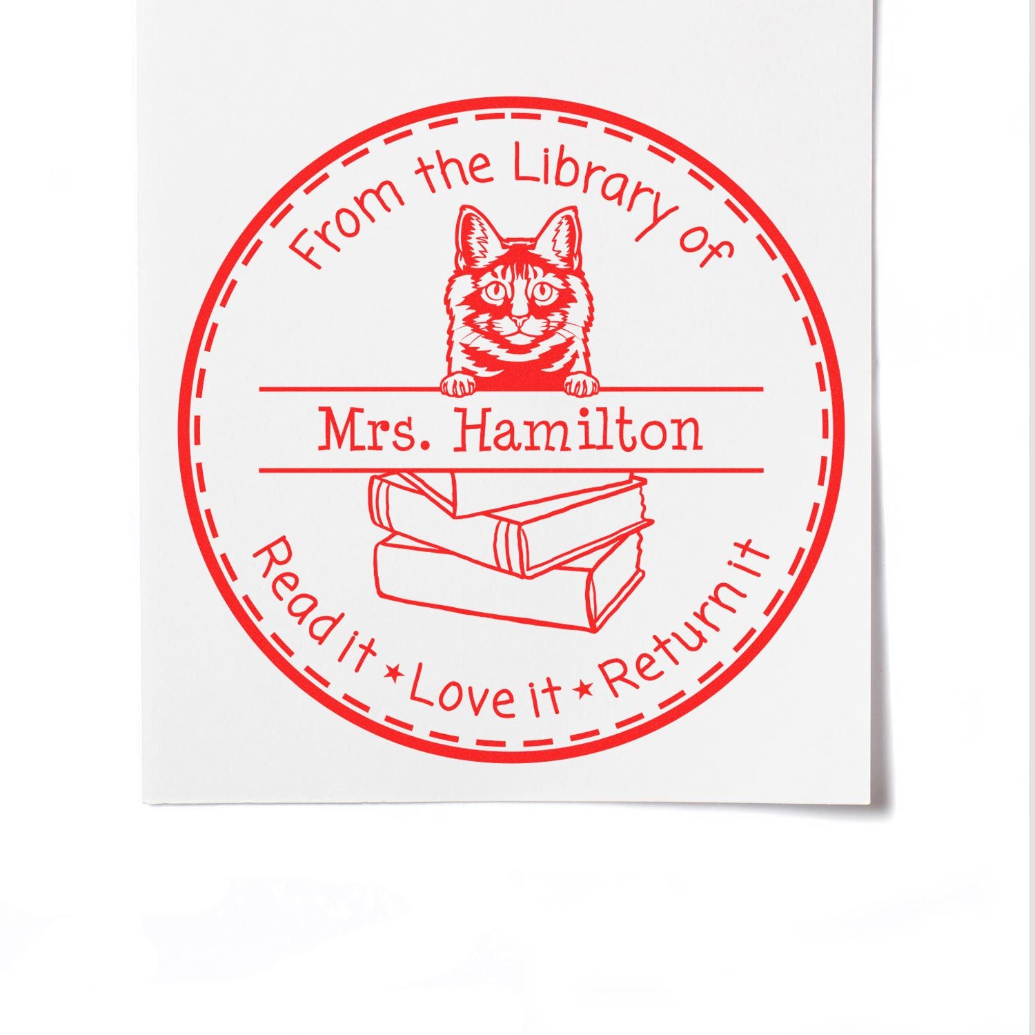 Kurilian Bobtail Customized Read It Love It Return It Stamp Self-Inking - Engineer Seal Stamps