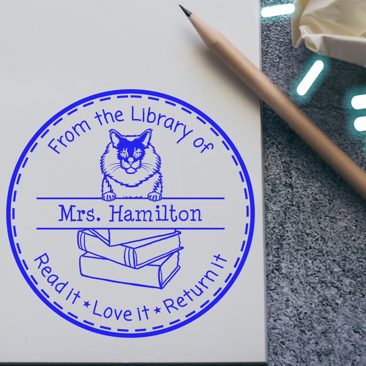 Maine Coon Custom-Made Homework Hero Stamp - Engineer Seal Stamps
