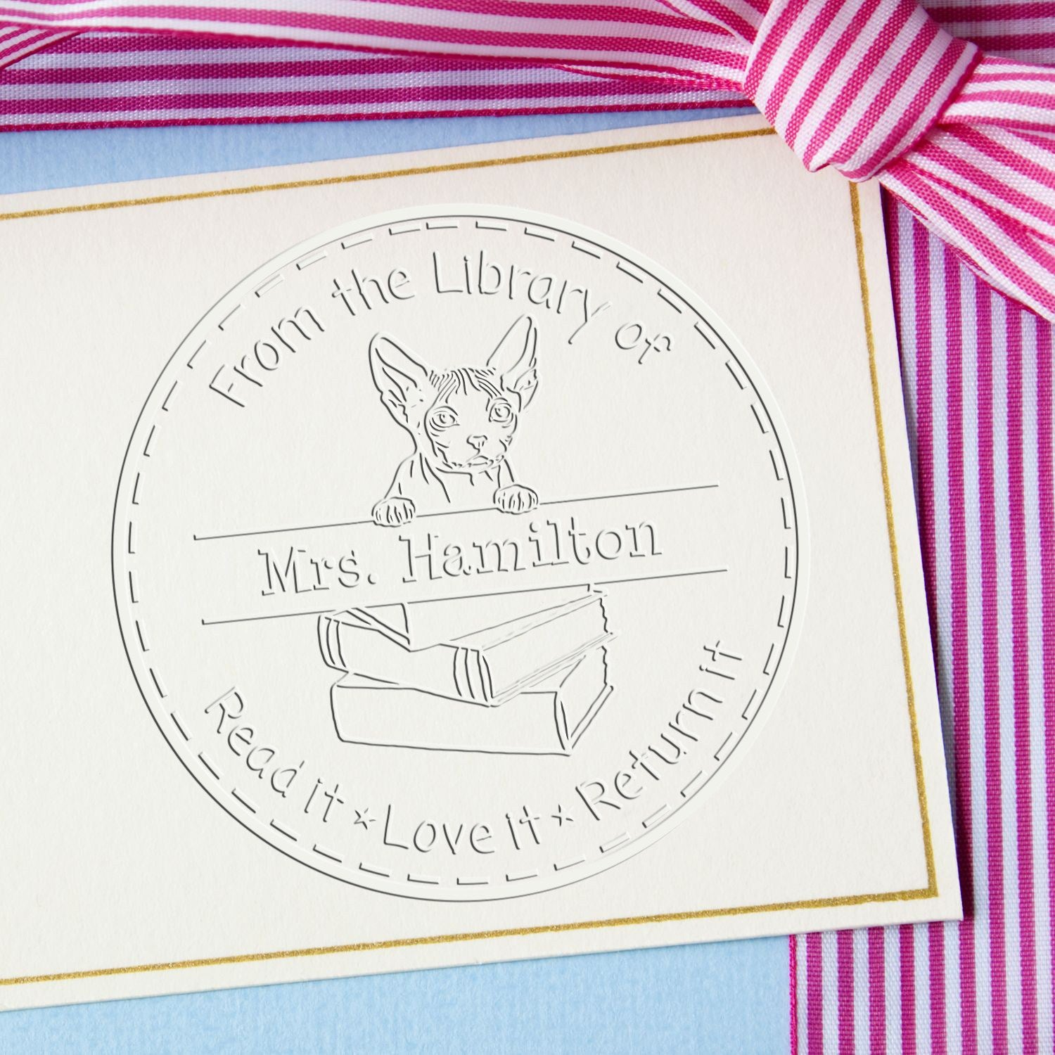 Minskin Cat Custom Book Reminder Seal Embosser