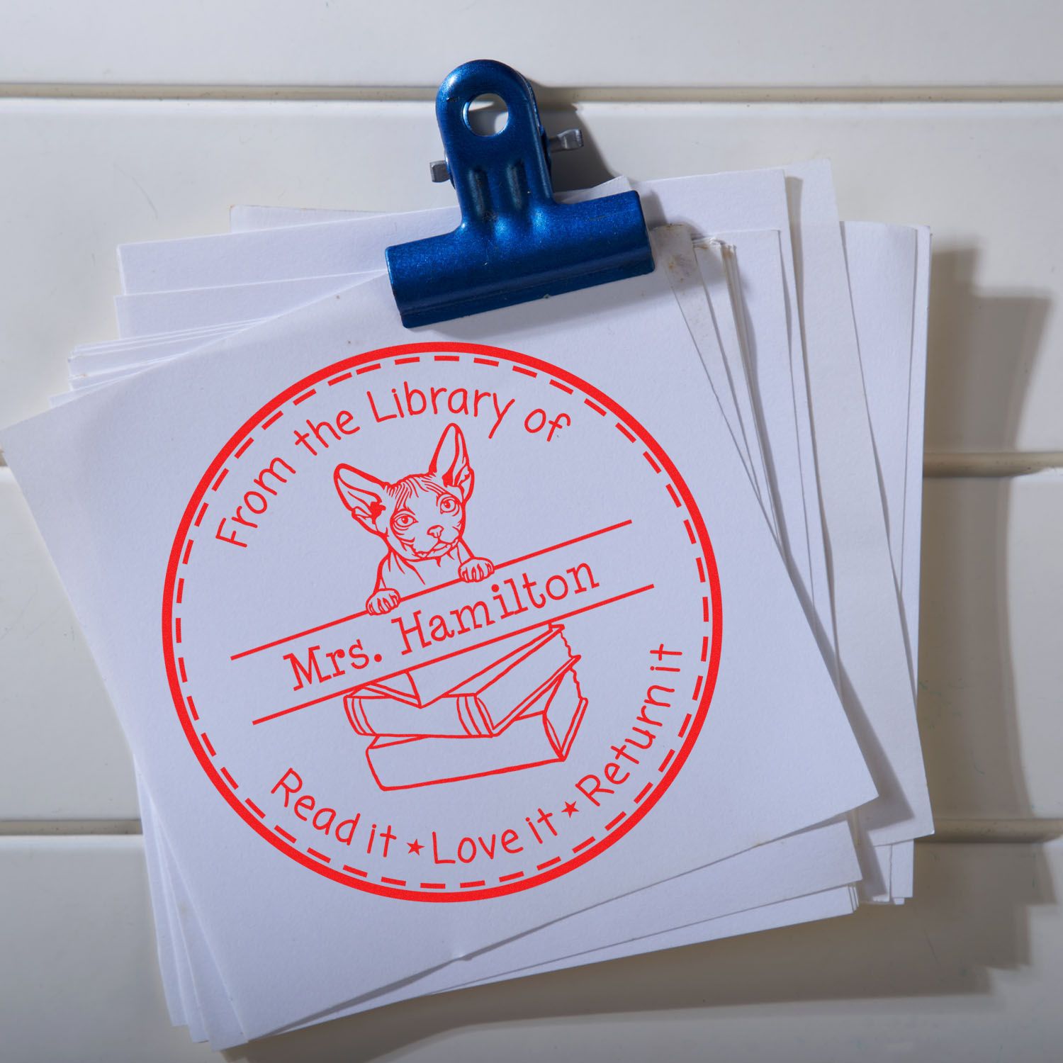 Minskin Cat Personalized Identity Stamp - Engineer Seal Stamps