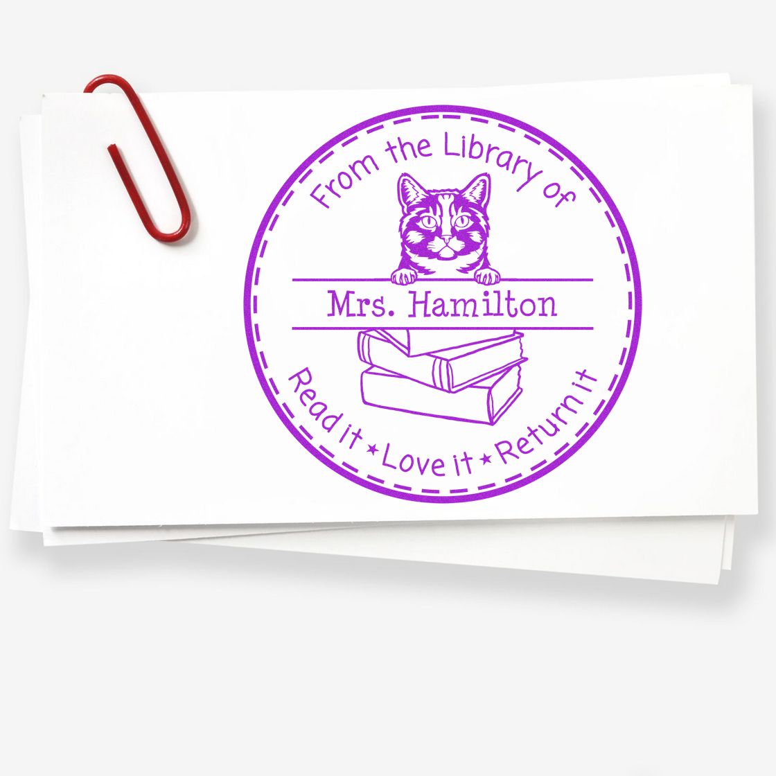 Munchkin Customized Read It Love It Return It Library Stamp Self-Inking - Engineer Seal Stamps