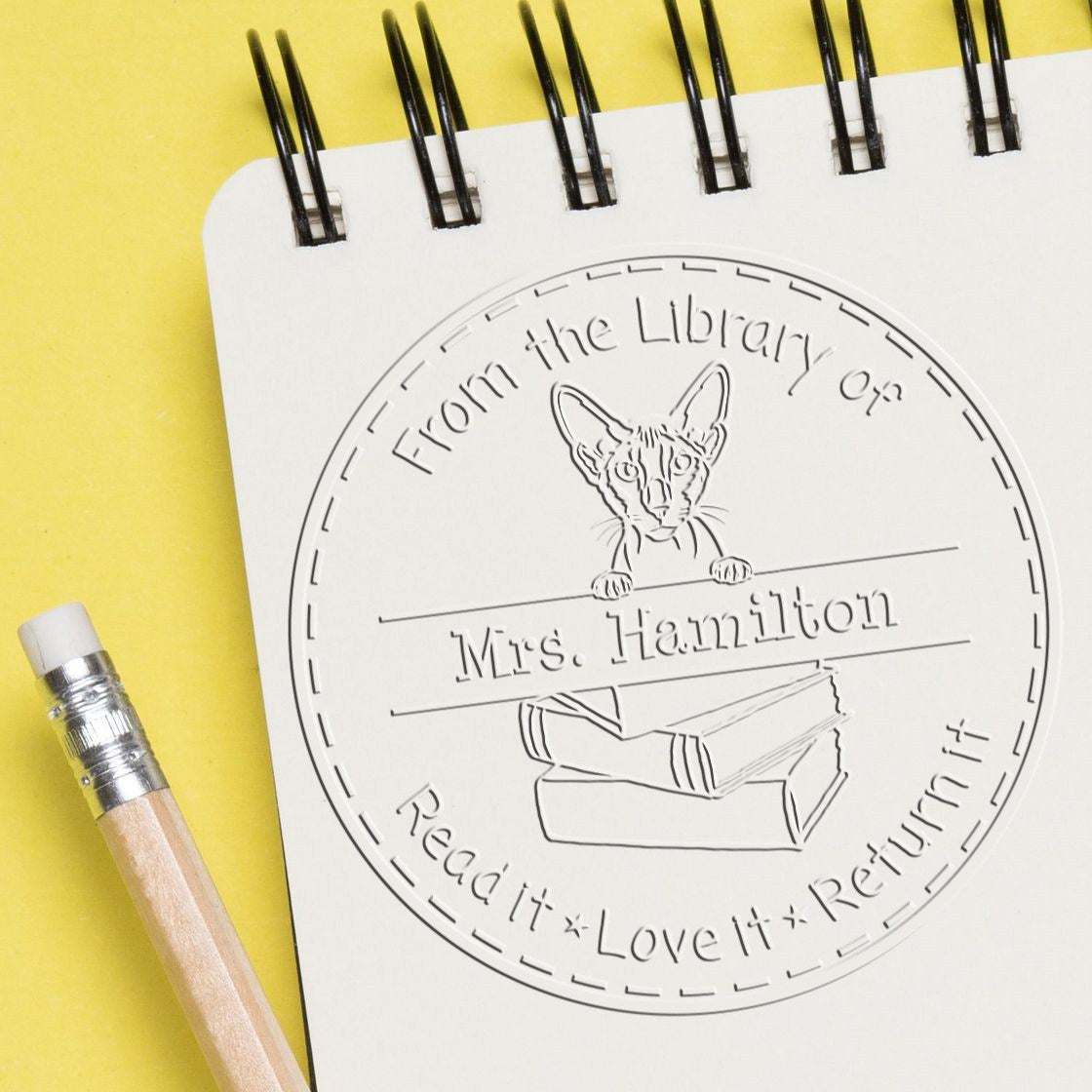Peterbald Cat Custom Borrowed Book Reminder Seal