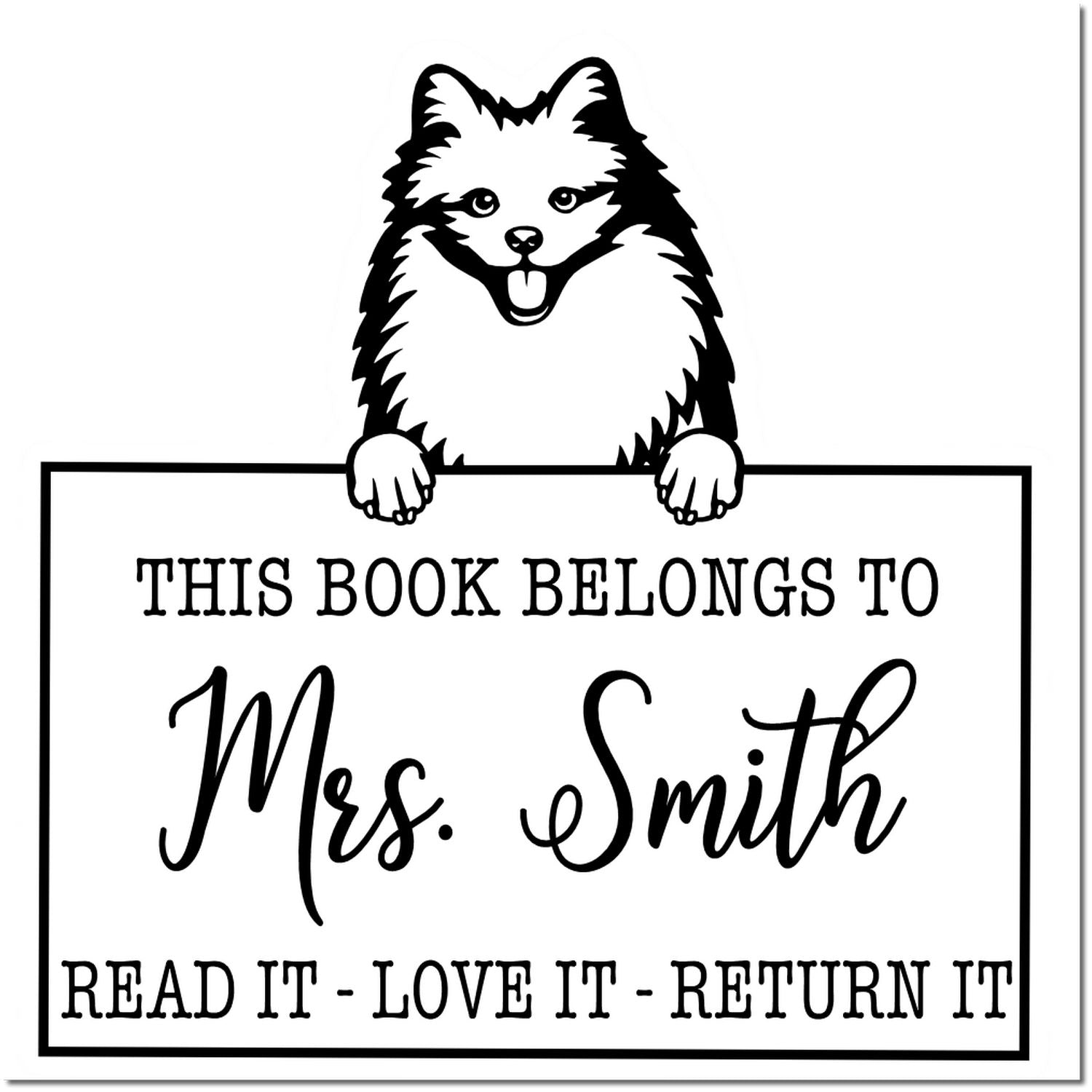 American Eskimo Custom Made Dog Book Stamp - Engineer Seal Stamps