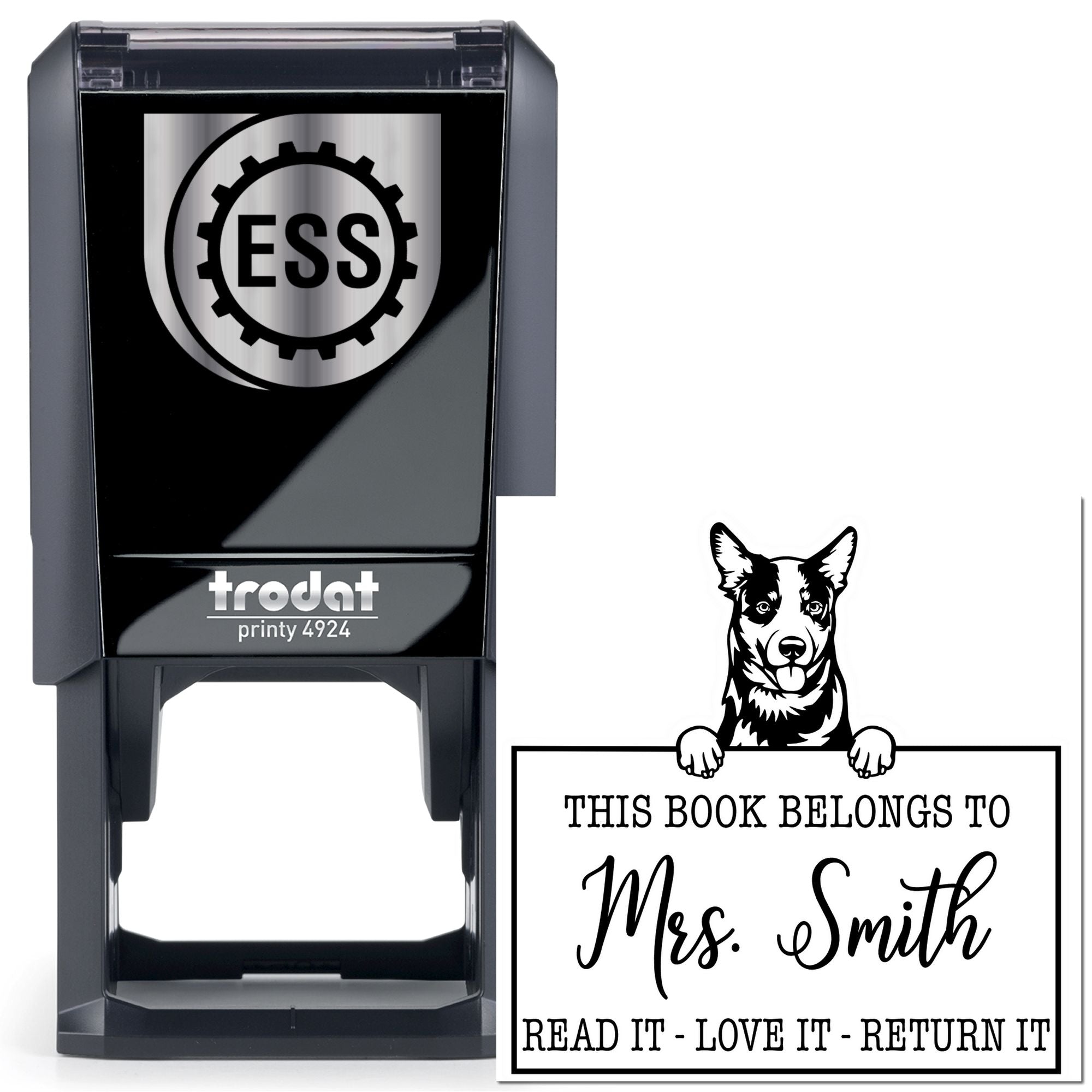 Australian Cattle Custom Made Dog Library Stamp - Engineer Seal Stamps
