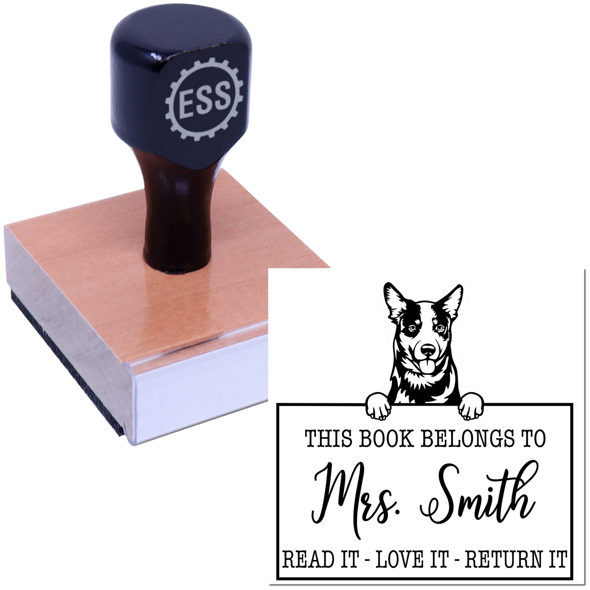 Australian Cattle Personalized Pet Read It Return It Stamp - Engineer Seal Stamps