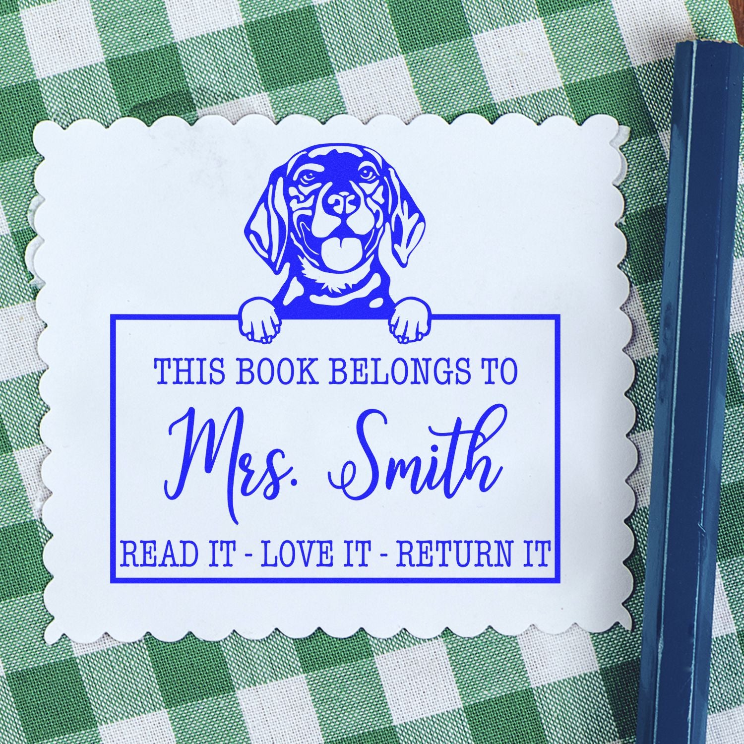 Customized Teacher's Classroom Stamp with Beagle - Engineer Seal Stamps