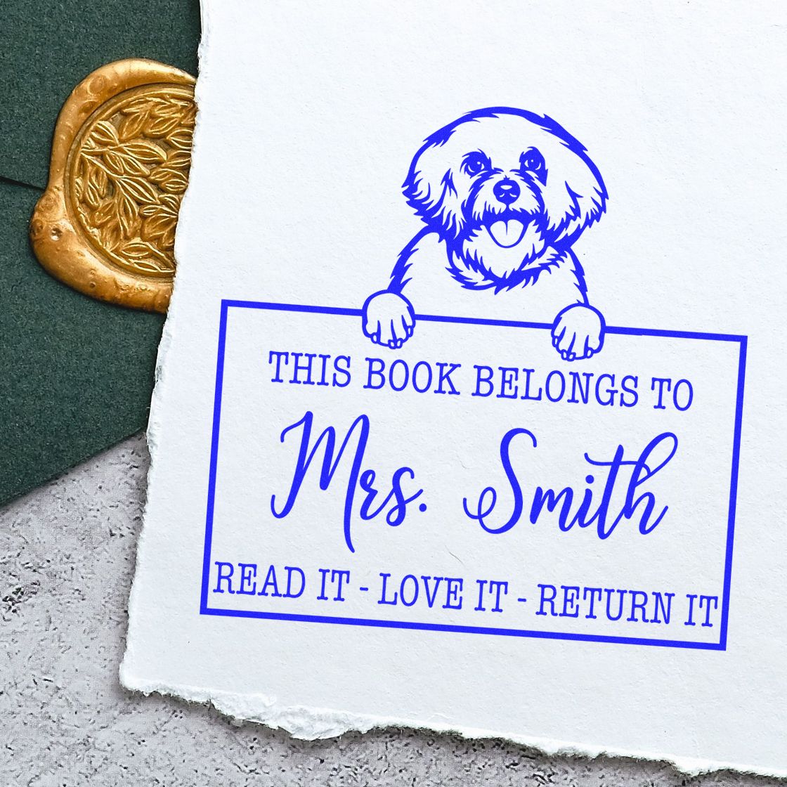 Bichon Frise Customizable Dog Read It Love It Return It Stamp - Engineer Seal Stamps