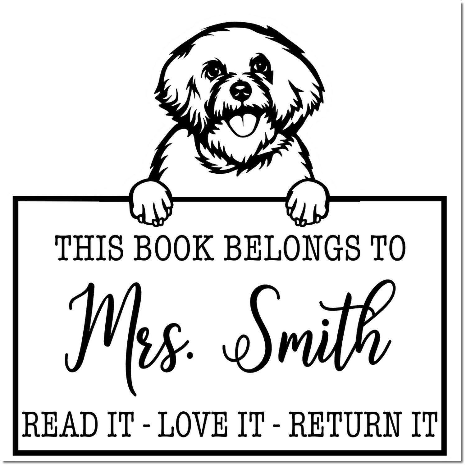 Bichon Frise Personalized Pet Love It Return It Stamp - Engineer Seal Stamps