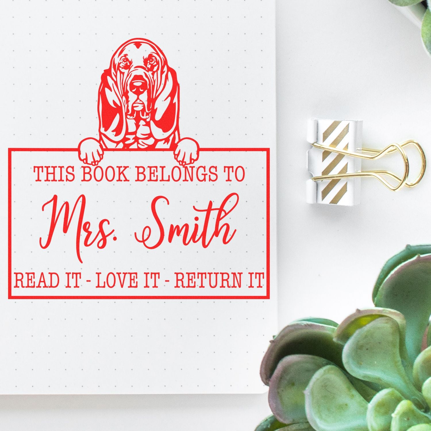 Bloodhounds Custom Made Pet Book Stamp - Engineer Seal Stamps
