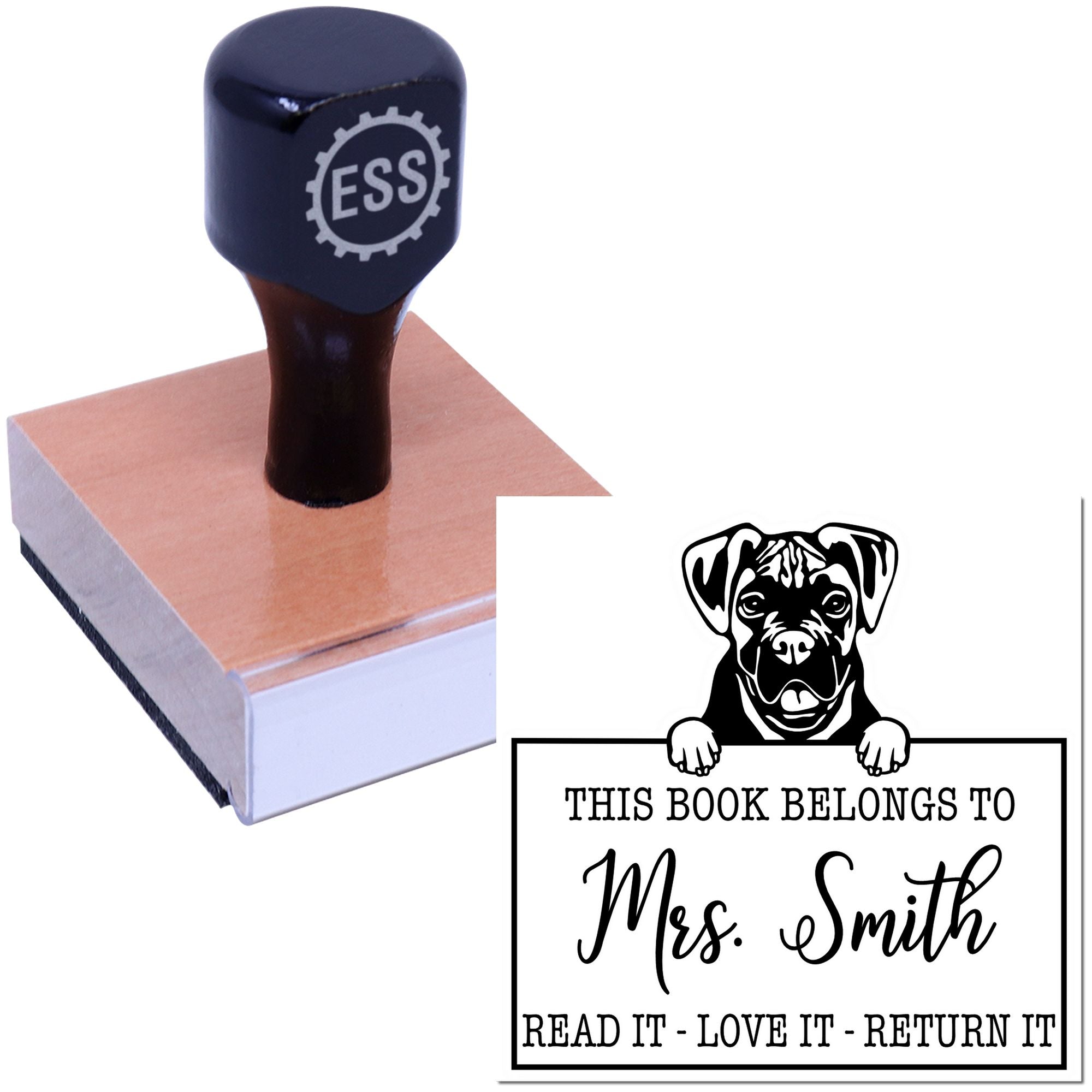 Boxer Custom Made Pet Read It Love It Return It Stamp