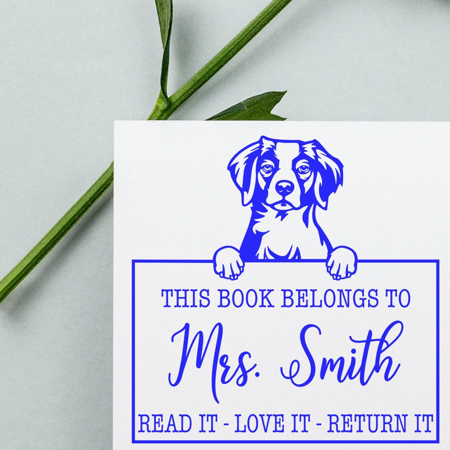 Brittany Customizable Dog Love It Return It Stamp - Engineer Seal Stamps