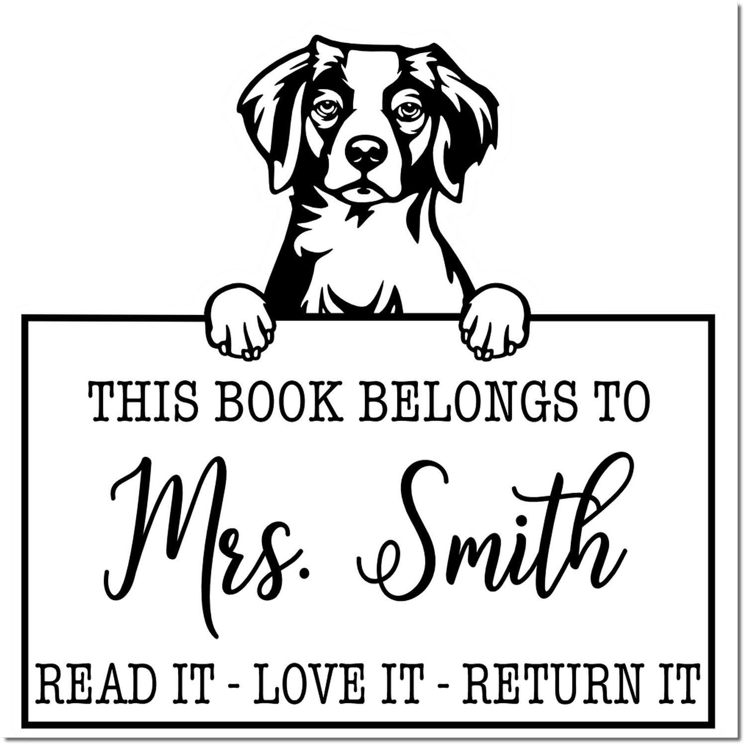Brittany Customizable Dog Love It Return It Stamp - Engineer Seal Stamps