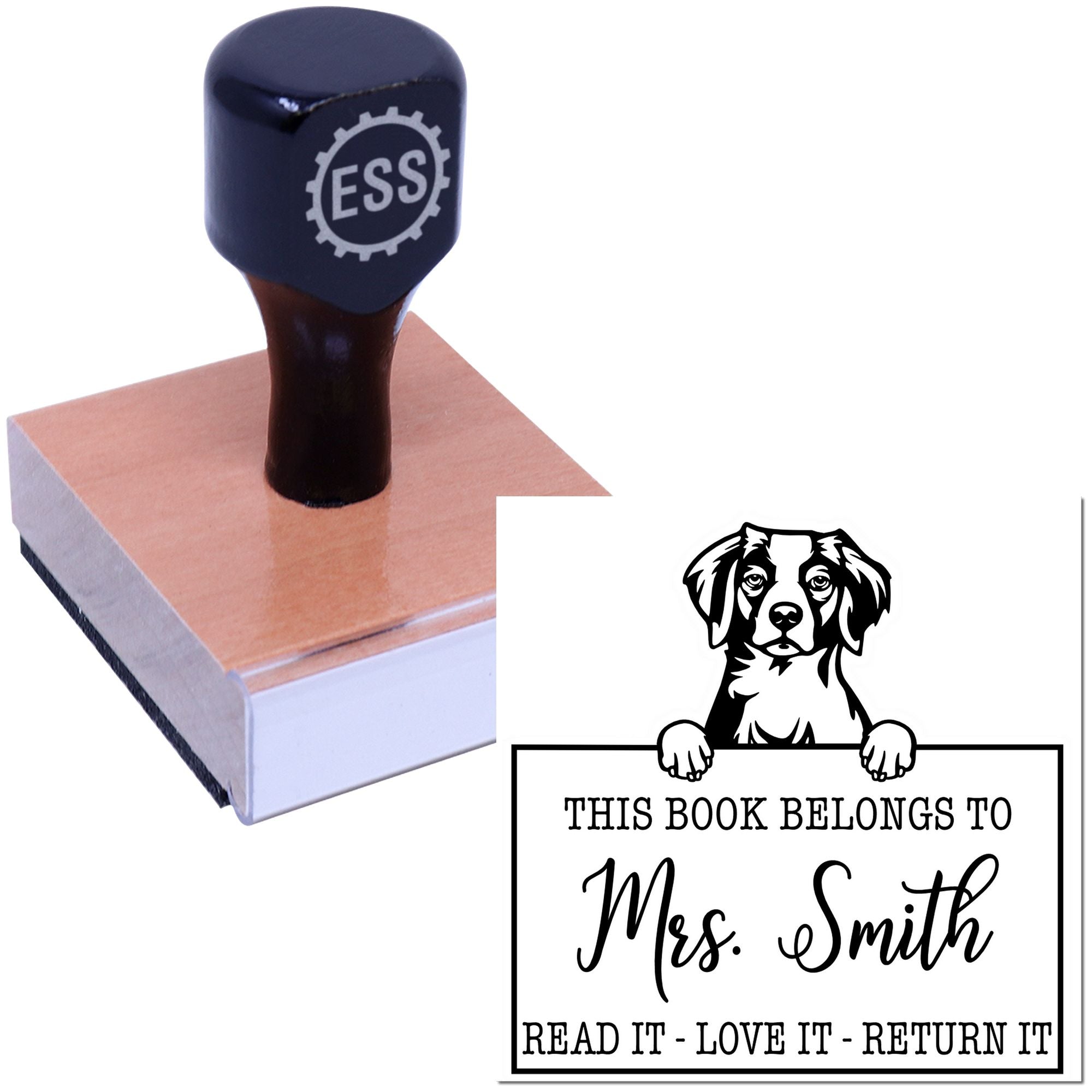 Brittany Custom Made Pet This Book Belongs To Stamp