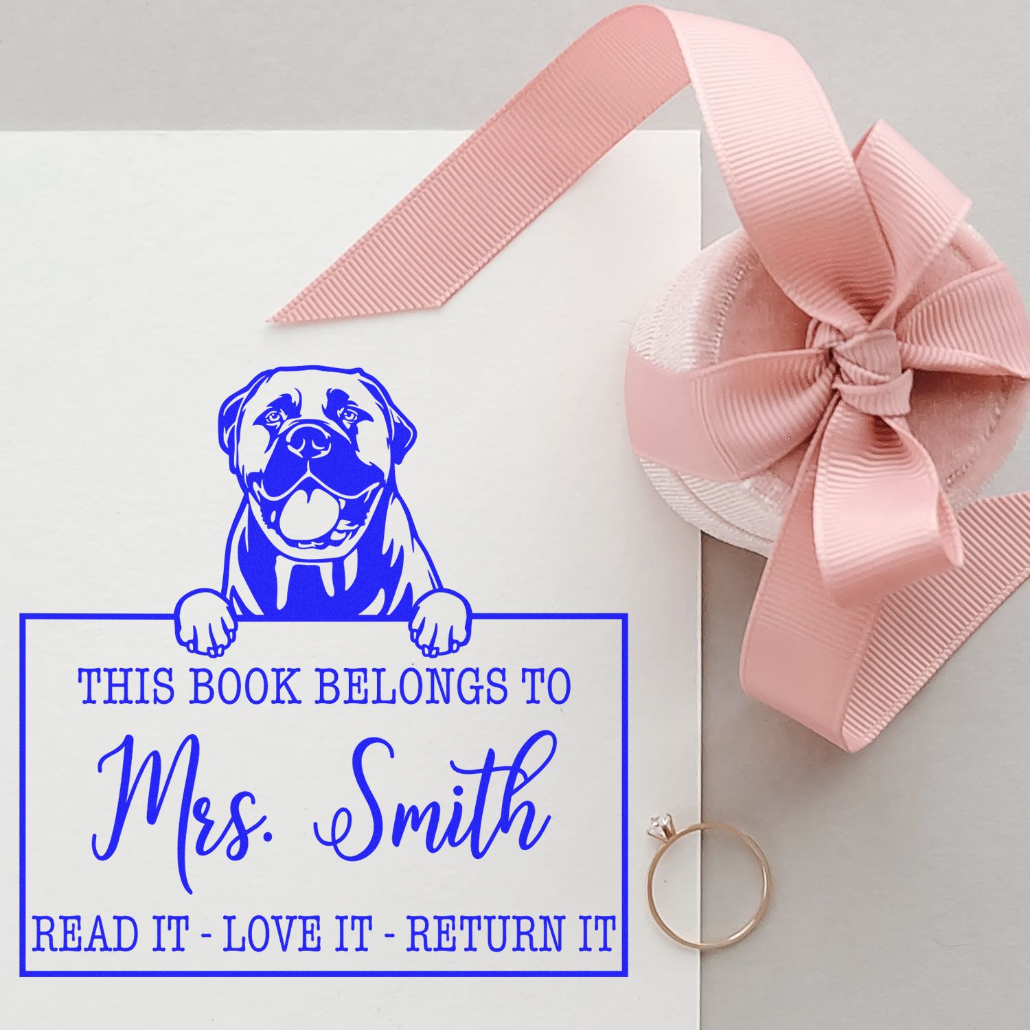 Personalized For Educational Use Stamp with Bullmastiffs Dog - Engineer Seal Stamps