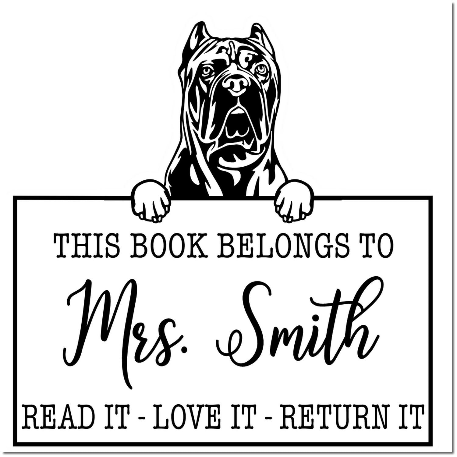 Cane Corso Custom Made Pet Book Stamp - Engineer Seal Stamps