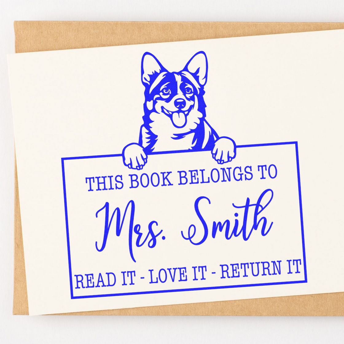 Cardigan Welsh Corgis Personalizable Dog Bookplate? Stamp - Engineer Seal Stamps