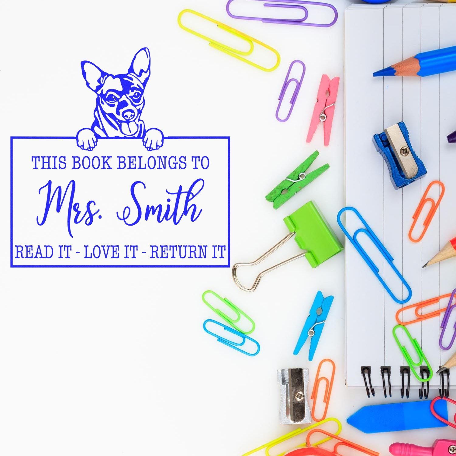 Cihuahua Customizable Pet Book Stamp - Engineer Seal Stamps