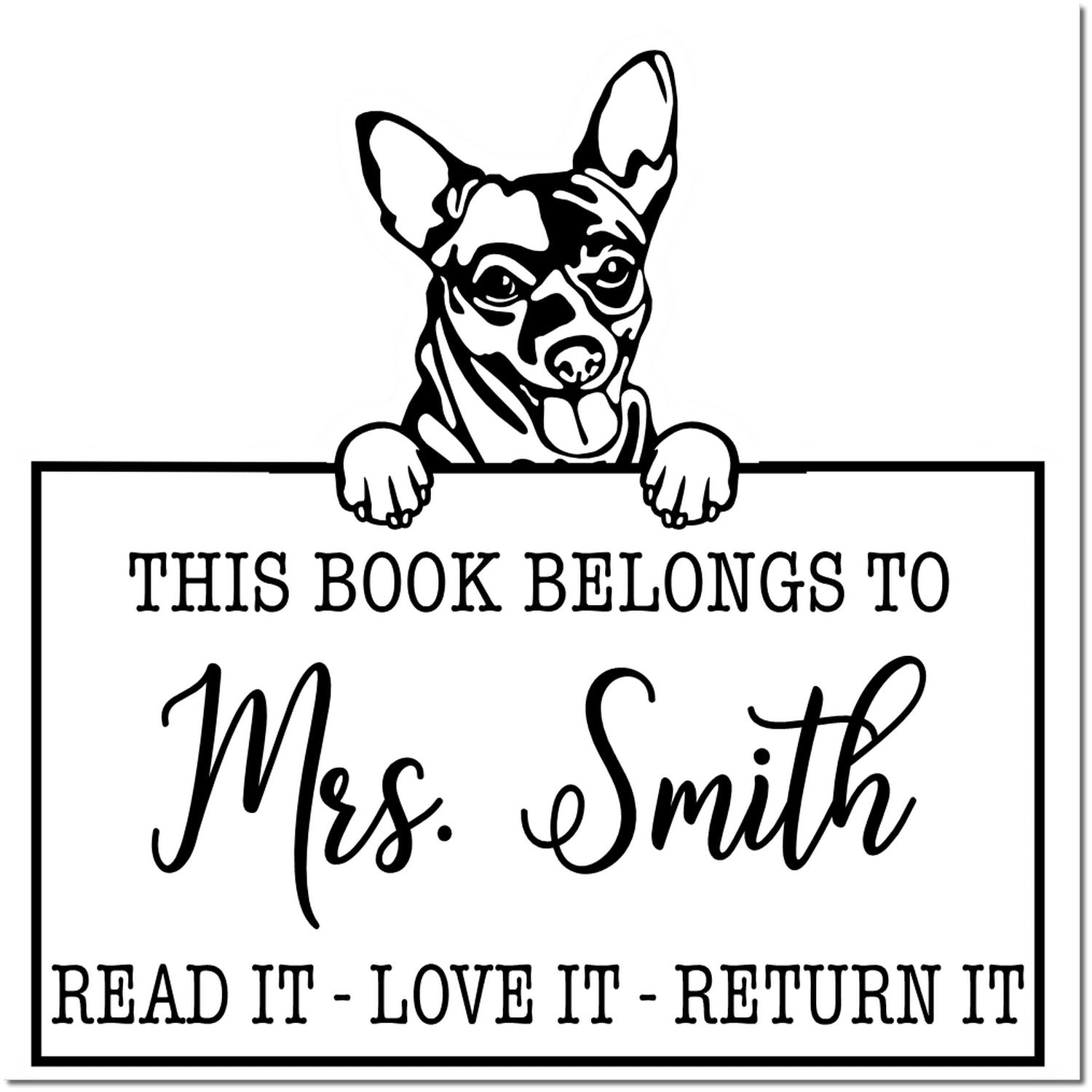 Cihuahua Customizable Pet Book Stamp - Engineer Seal Stamps