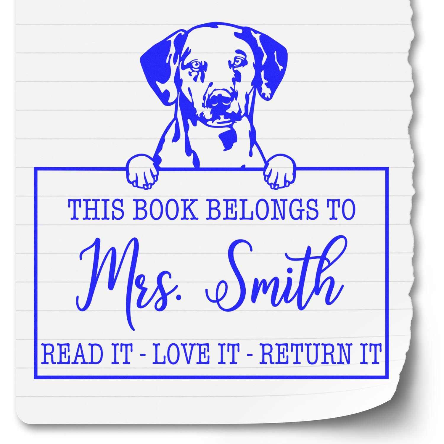 Dalmatian Personalizable Dog Book Stamp - Engineer Seal Stamps