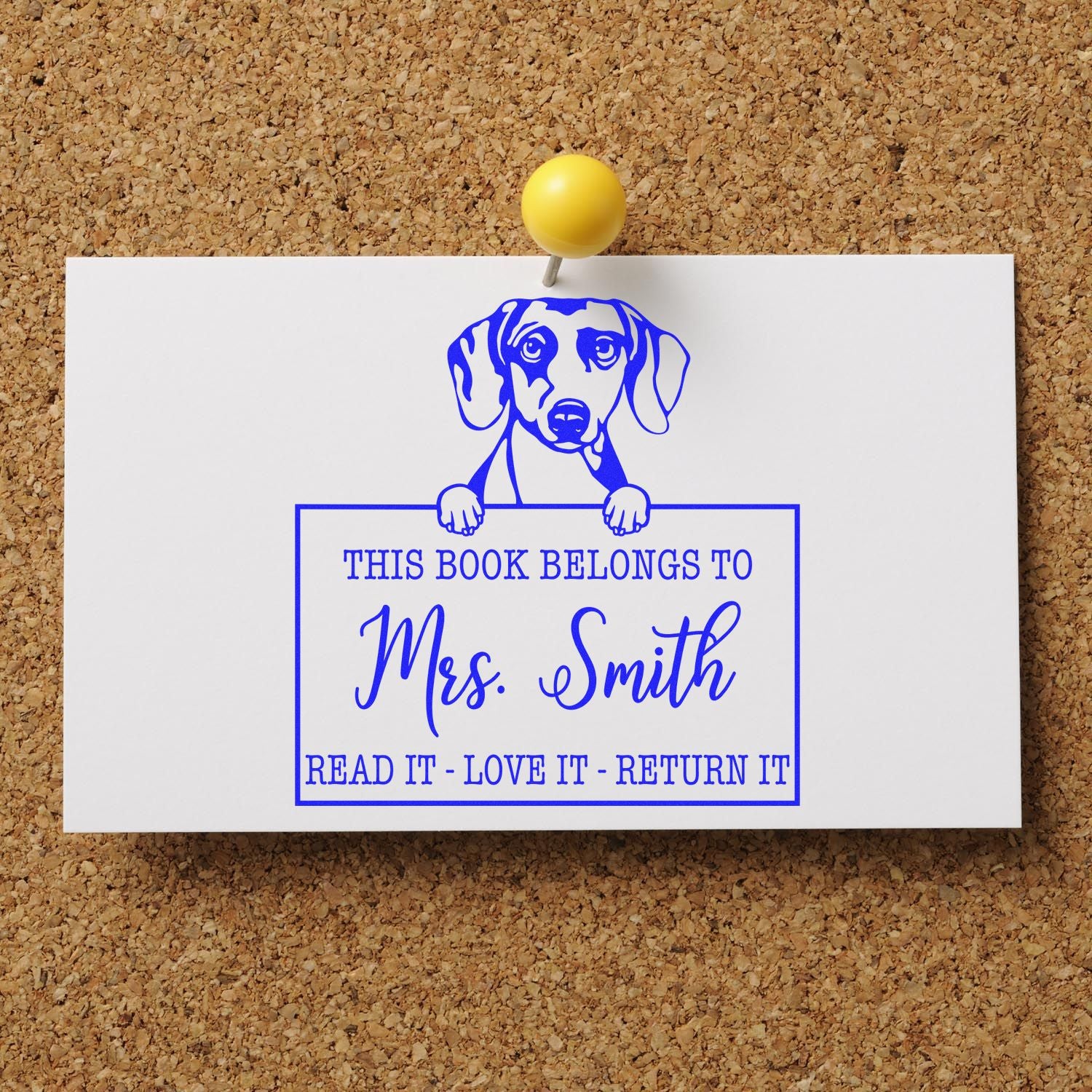 Daschound Customizable Pet This Book Belongs To Stamp - Engineer Seal Stamps