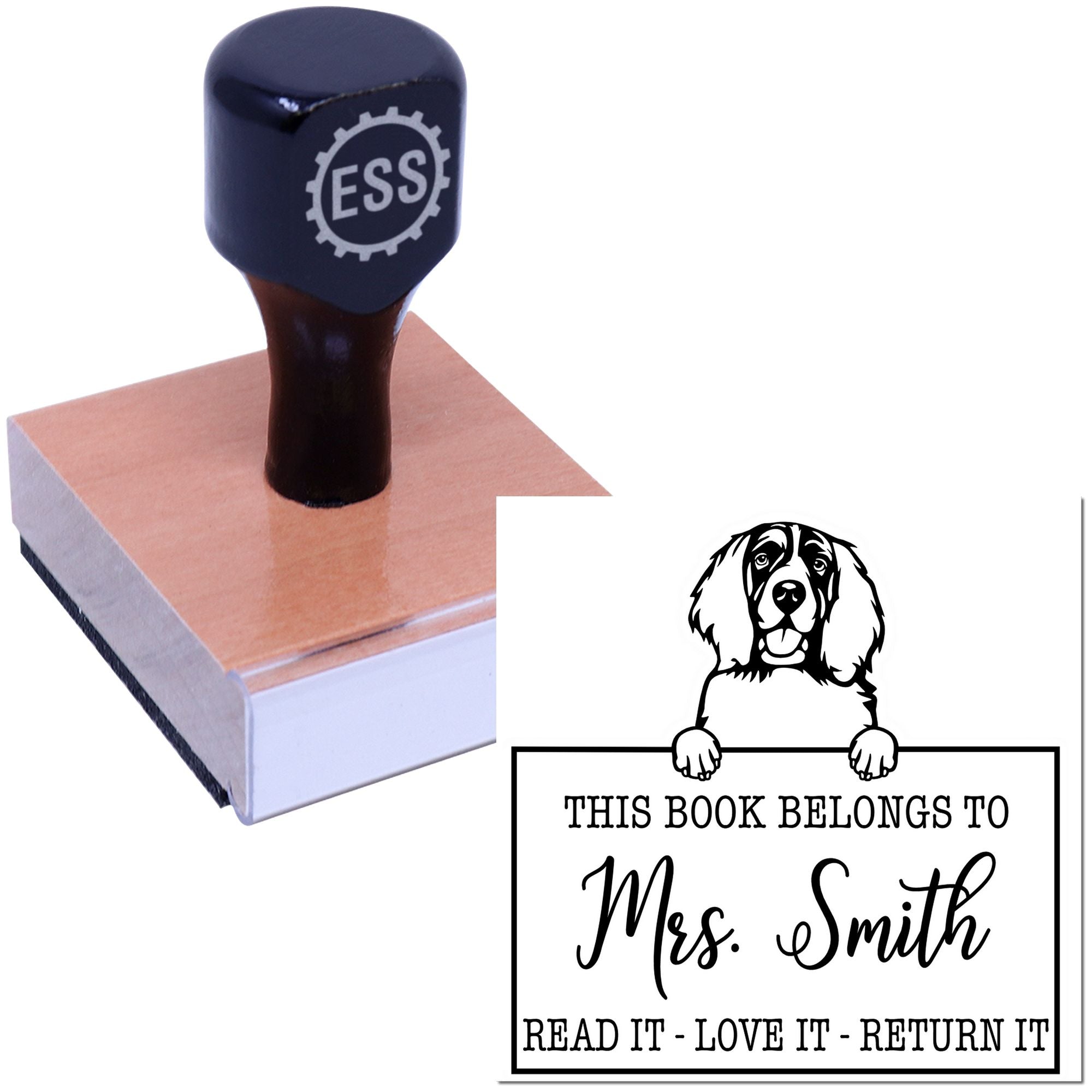 English Springer Spaniel Customizable Pet Library Stamp