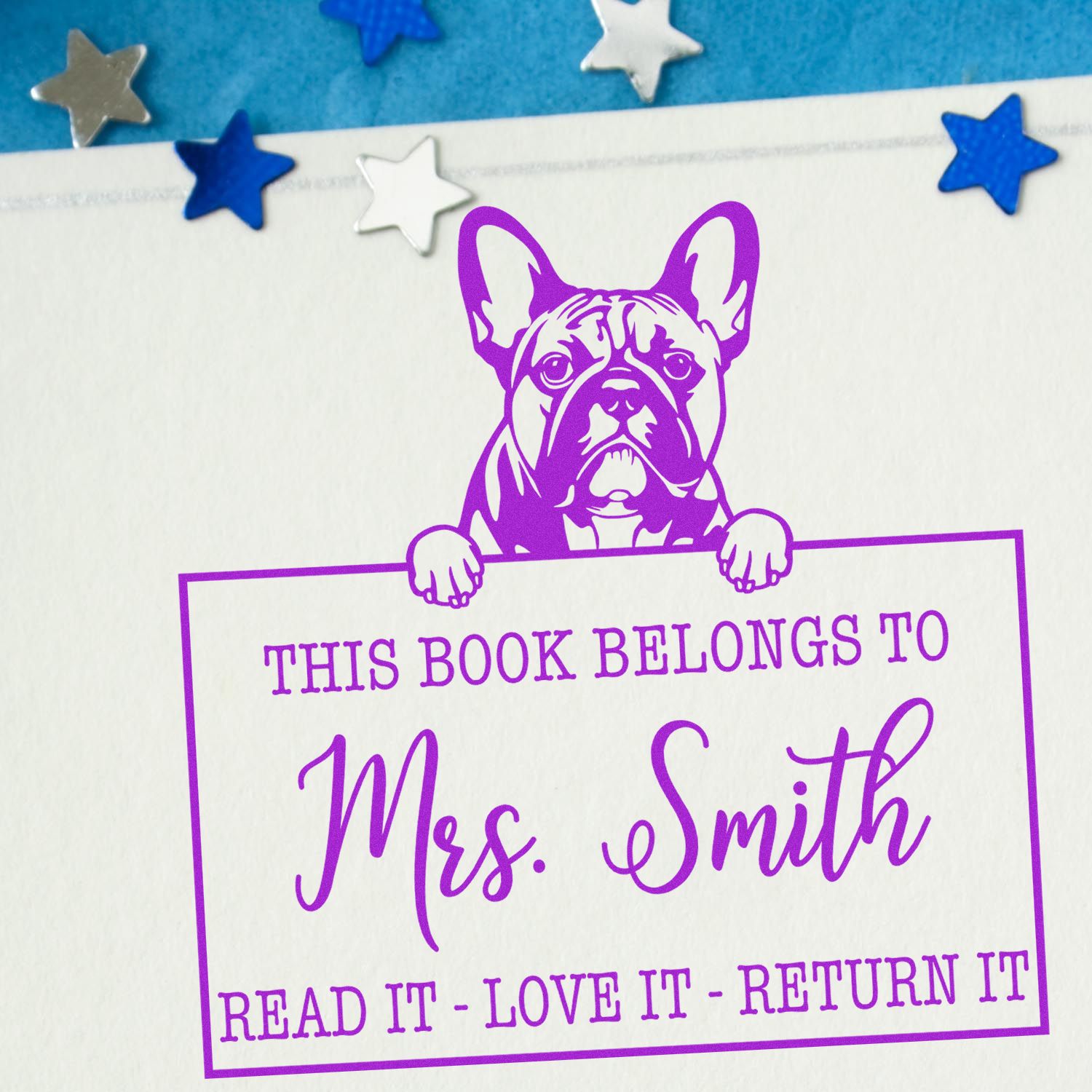 French Bulldog Custom Dog Bookplate? Stamp - Engineer Seal Stamps