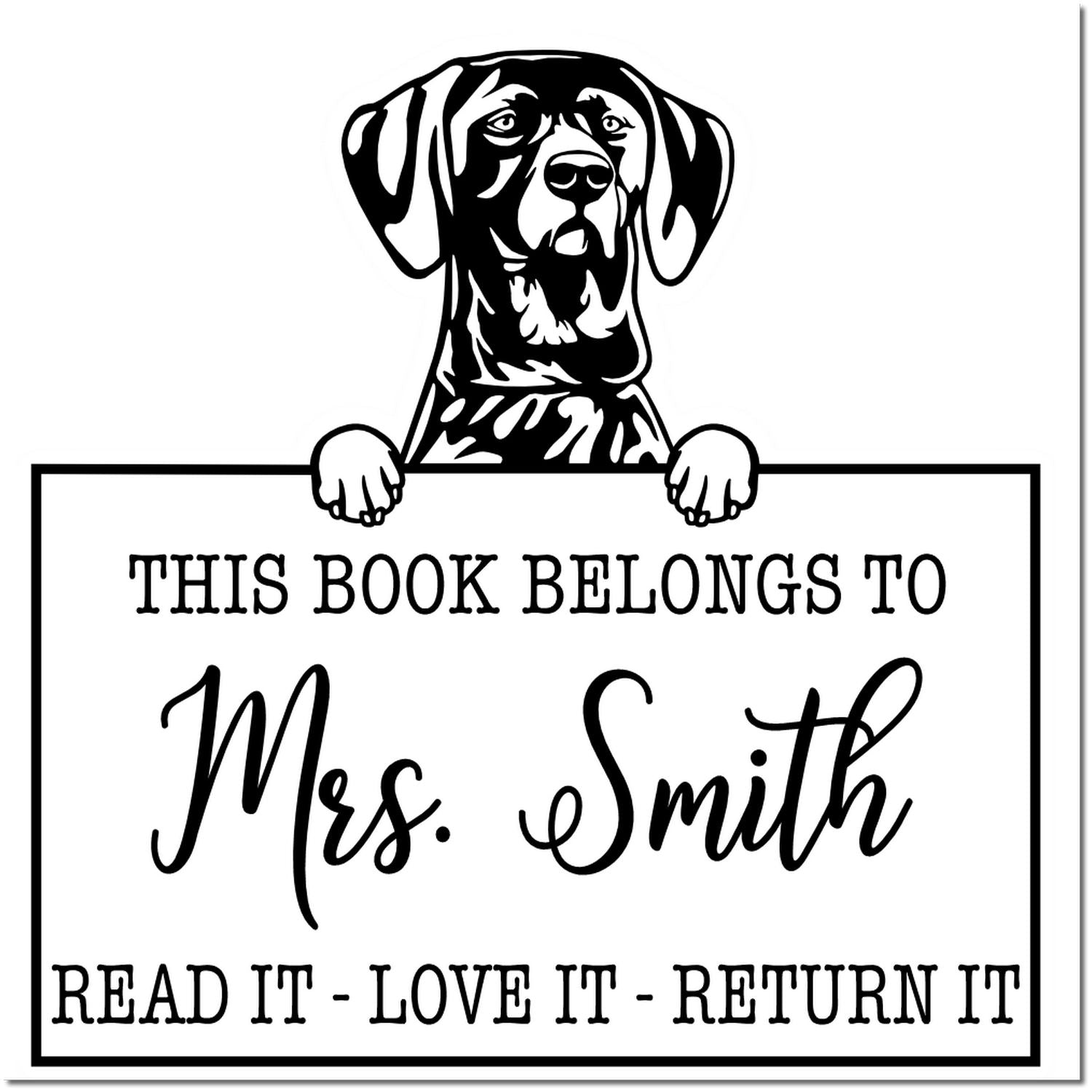 German Shorthaired Pointer Personalizable Pet Bookplate? Stamp - Engineer Seal Stamps