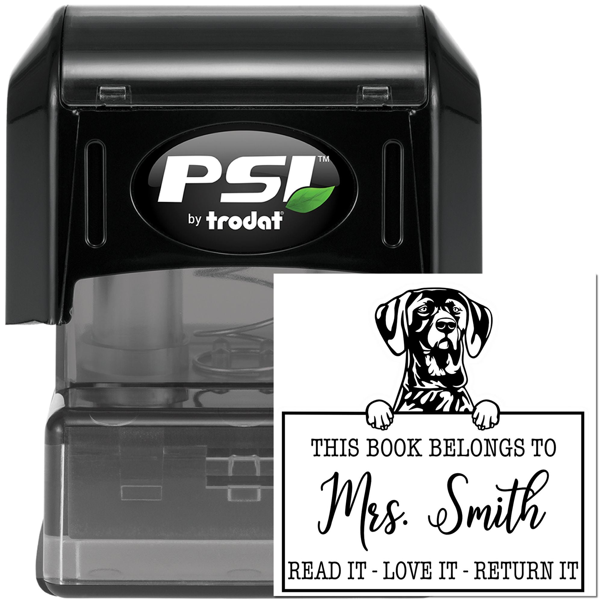 Customized Love Books, Return Books Stamp with German Shorthaired Pointer - Engineer Seal Stamps
