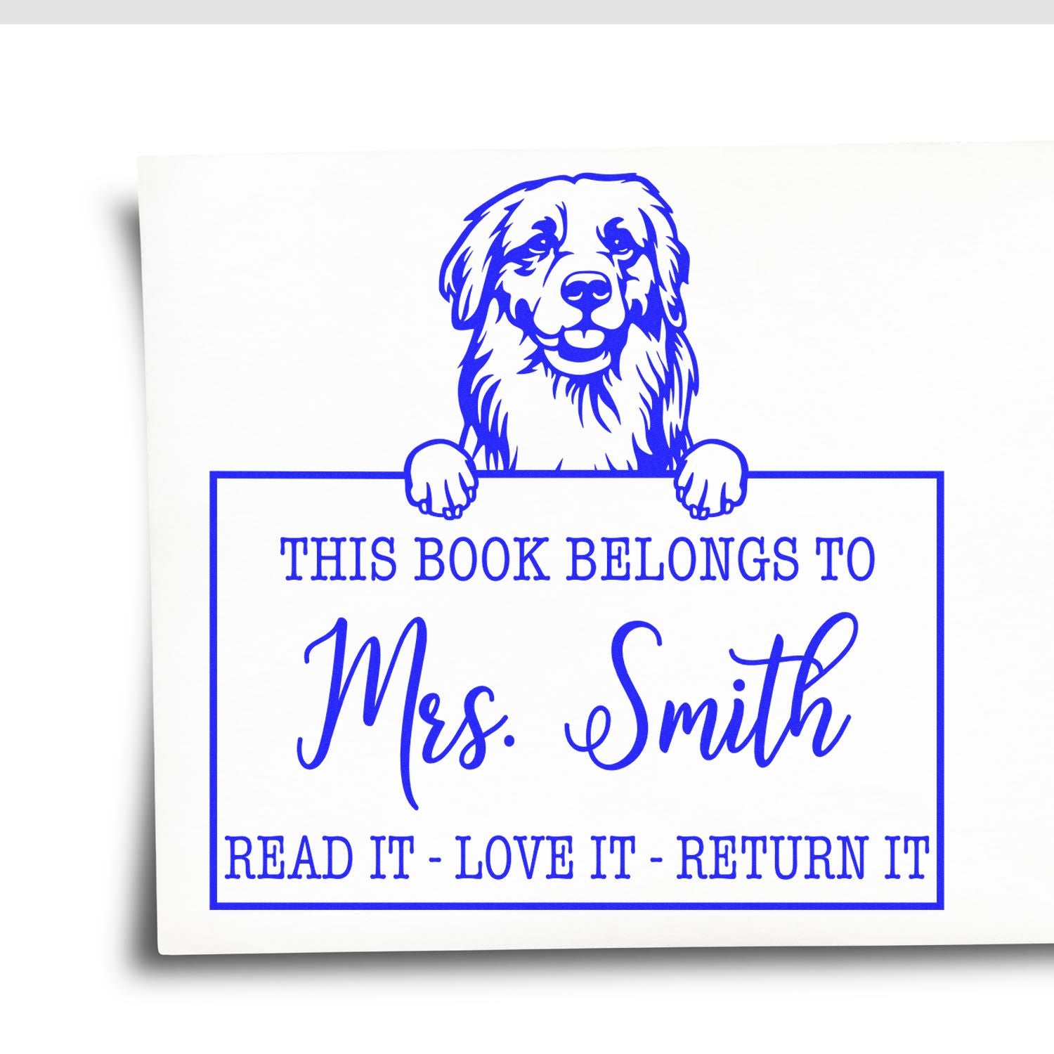 Golden Retriever Personalizable Pet Read It Love It Return It Stamp - Engineer Seal Stamps