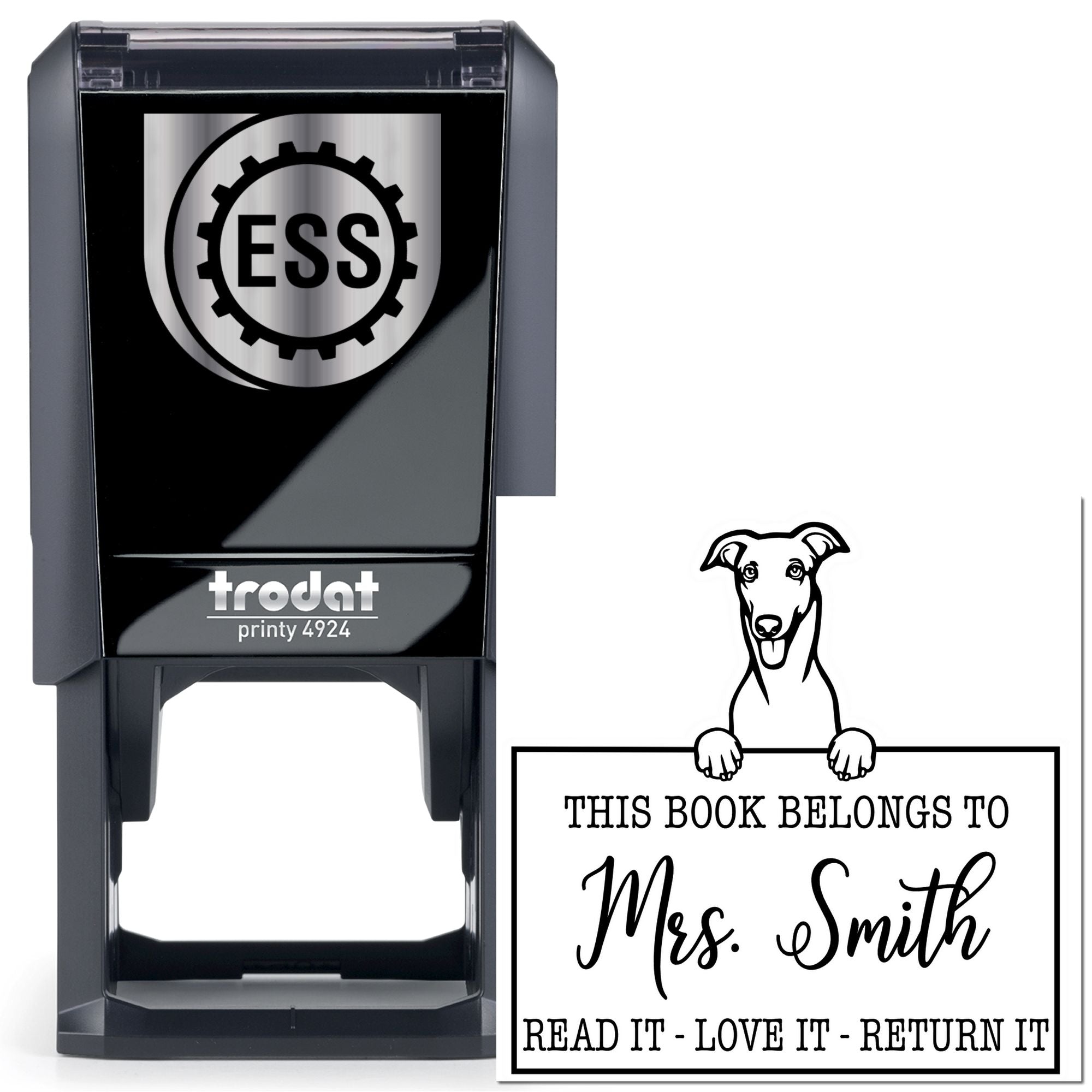Greyhound Custom Dog Love It Return It Stamp - Engineer Seal Stamps