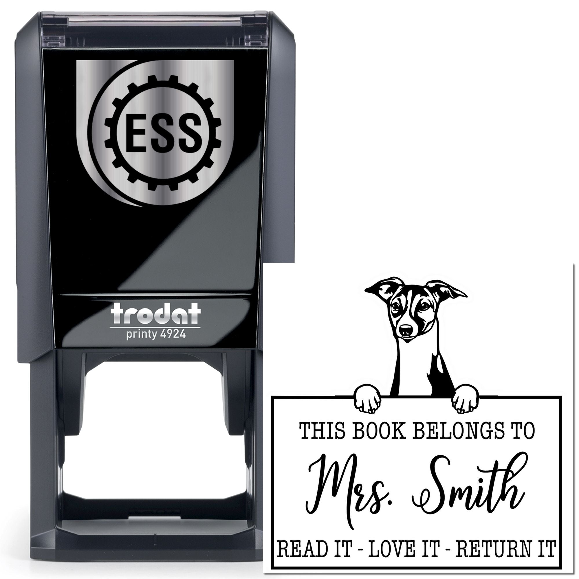 Italian Greyhound Customized Dog Book Stamp - Engineer Seal Stamps