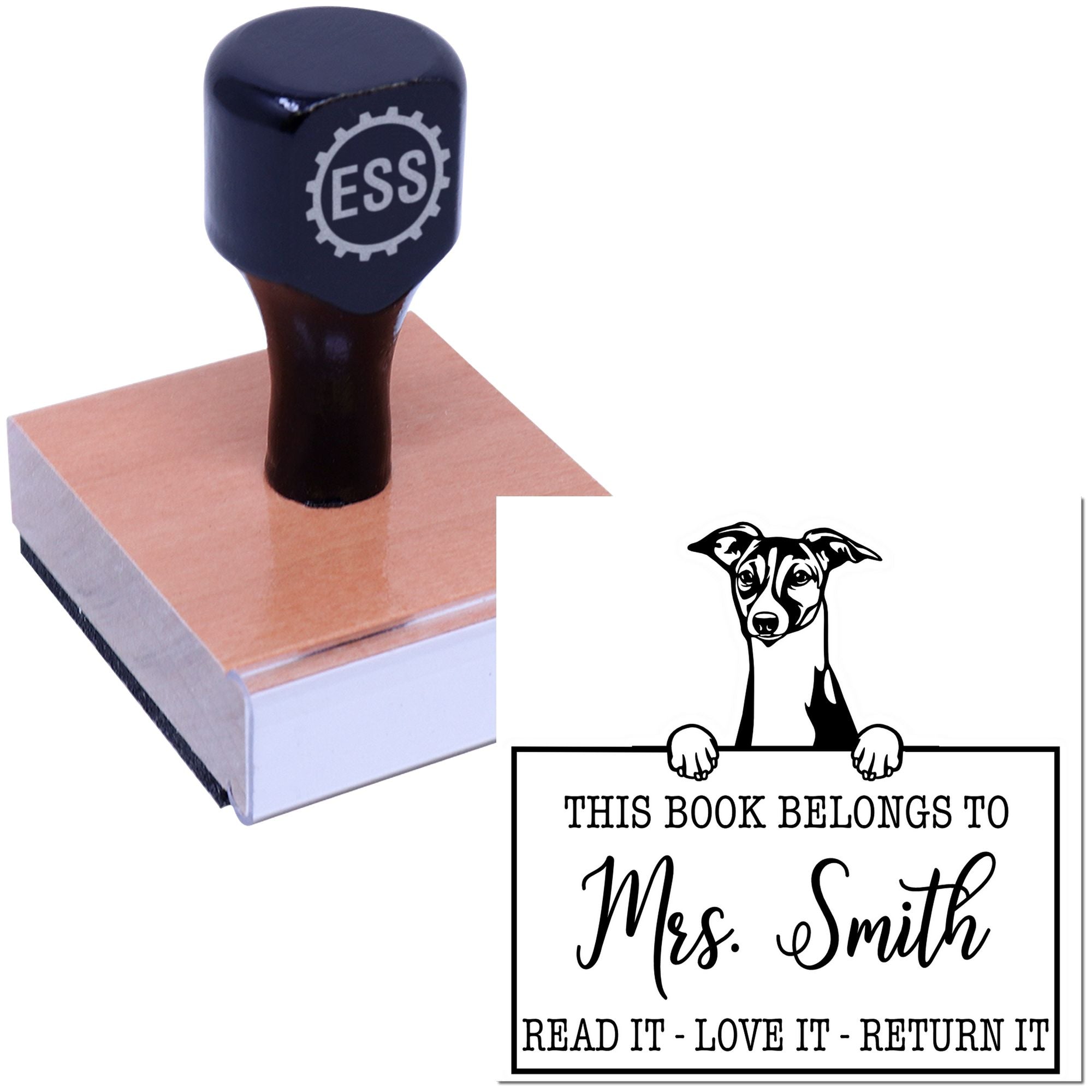 Italian Greyhound Personalizable Pet Love It Return It Stamp - Engineer Seal Stamps