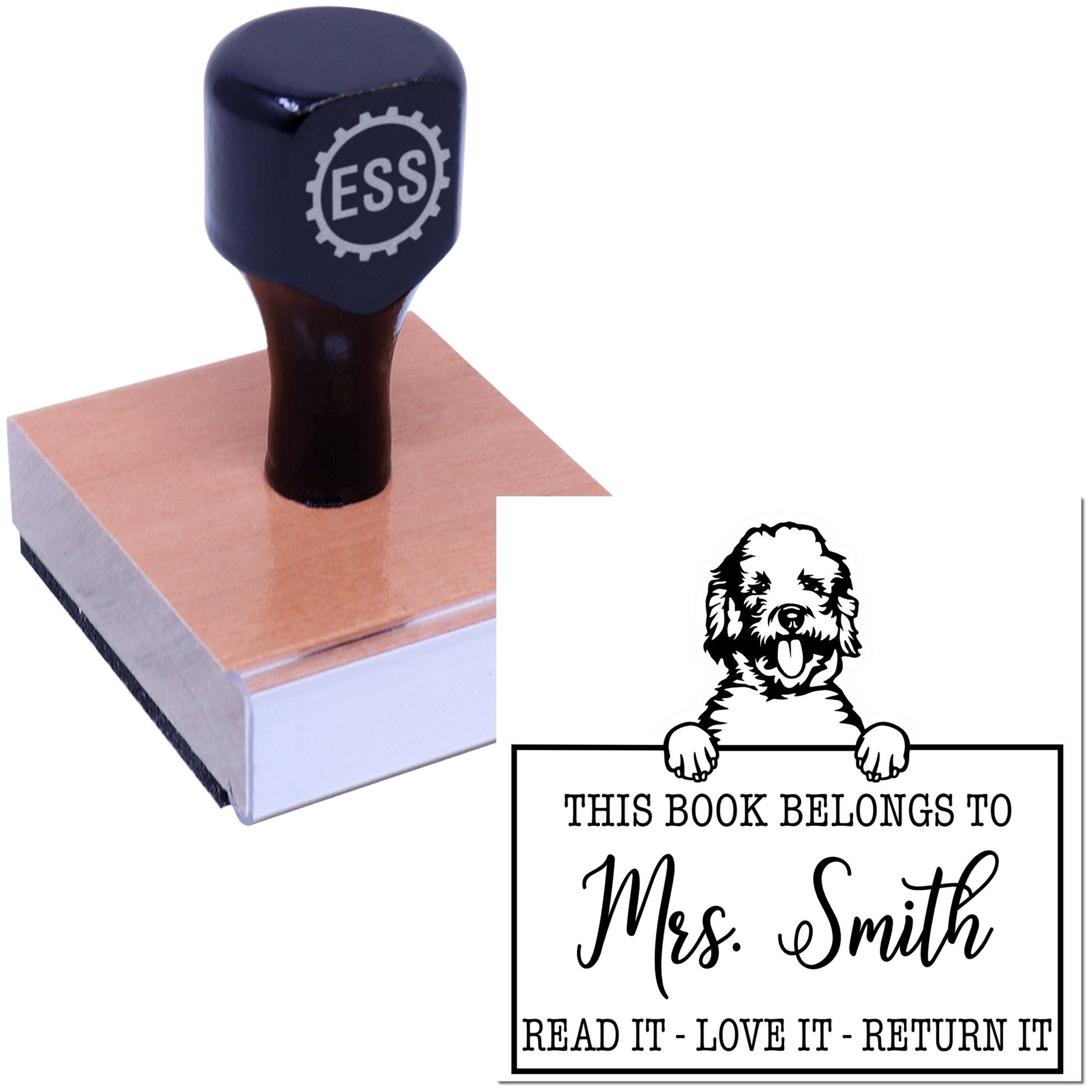 Labradoodle Custom Pet Book Stamp - Engineer Seal Stamps