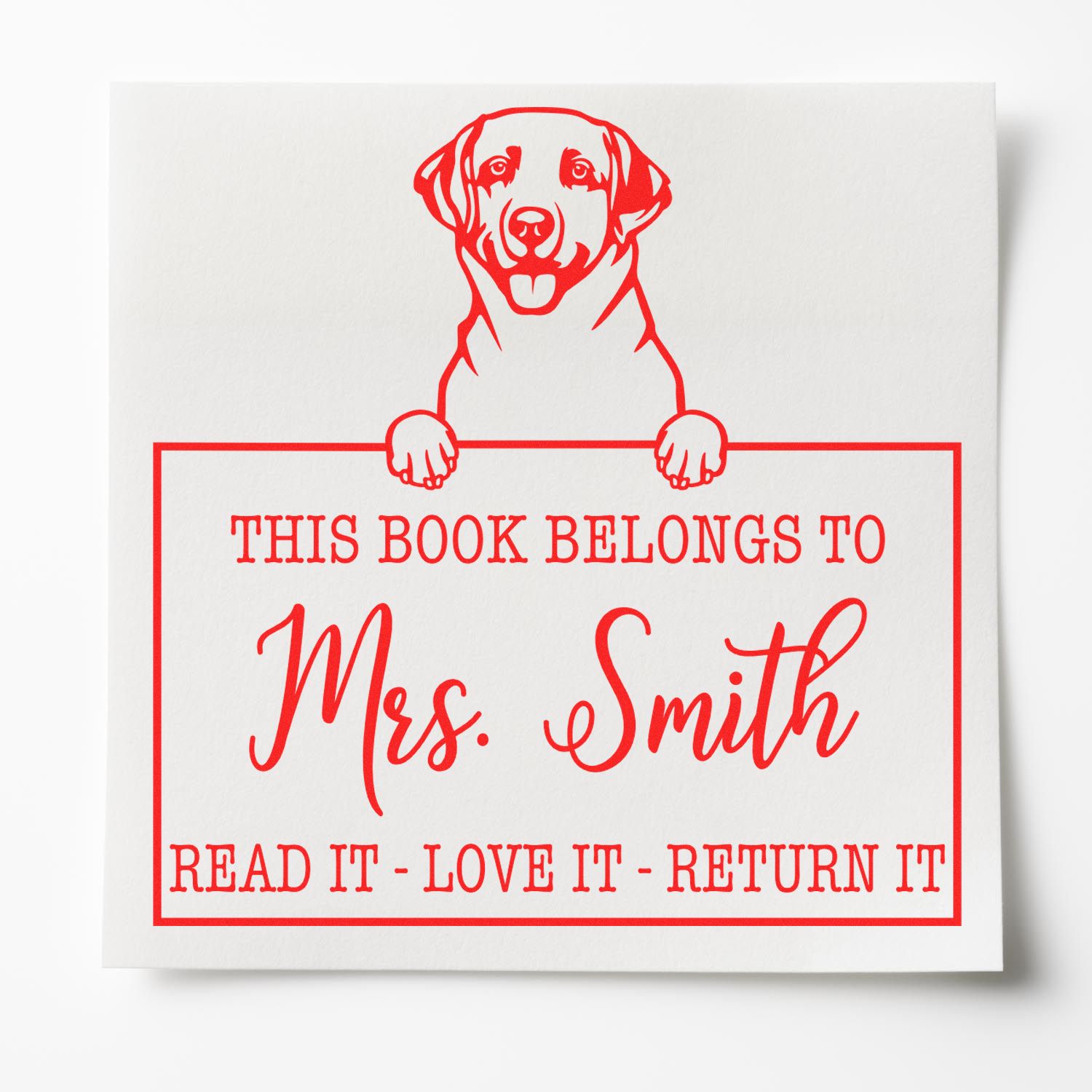 Personalized Teacher Classroom Stamp with Labrador Retriever - Engineer Seal Stamps